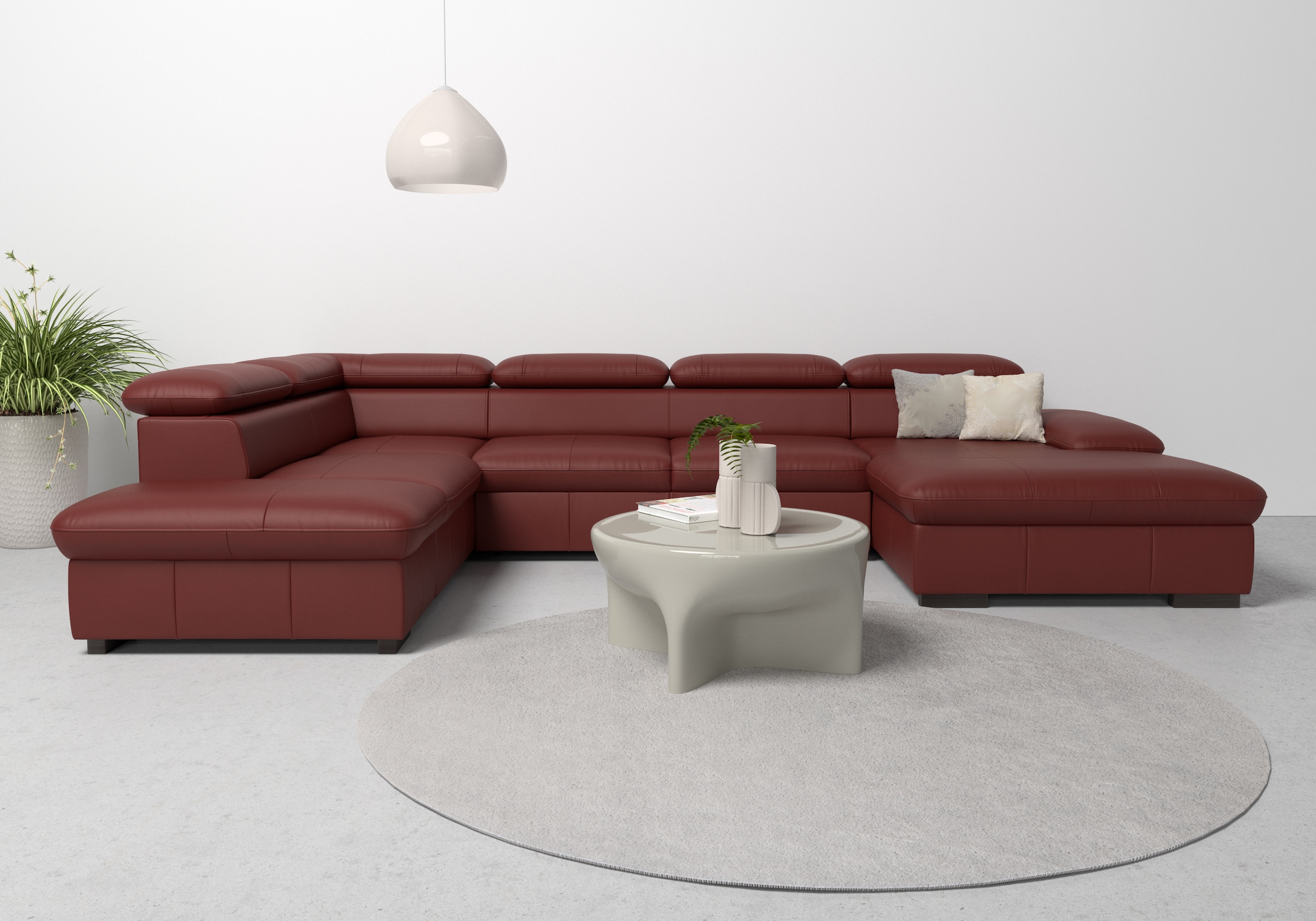 Image of Wohnlandschaft "Alberto U-Form" mit Kopfteilverstellung, wahlweise mit Bettfunktion