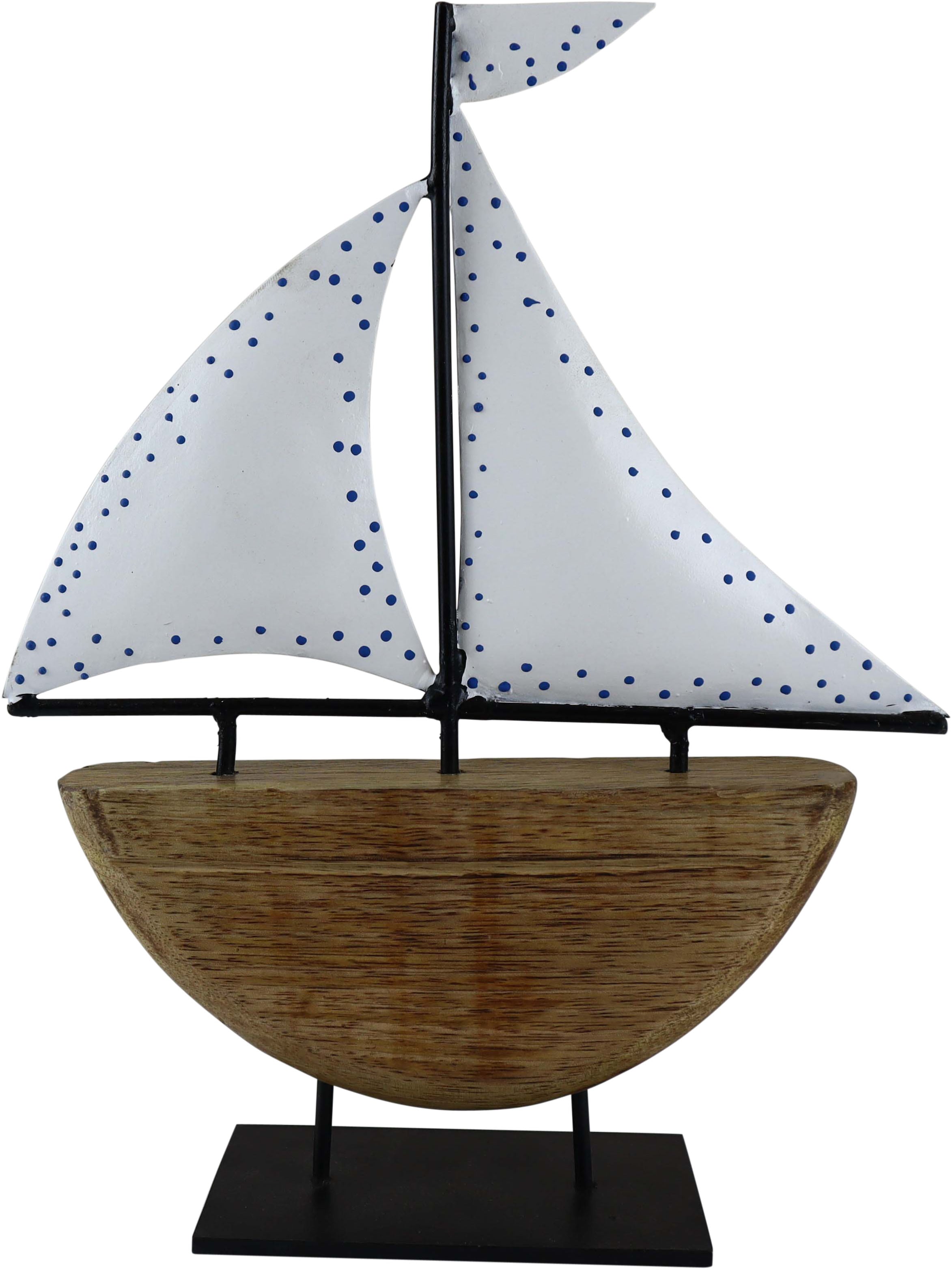 Image of AM Design Dekofigur "Schiff aus Mangoholz und Metall" Osterdekoration in zwei Grössen