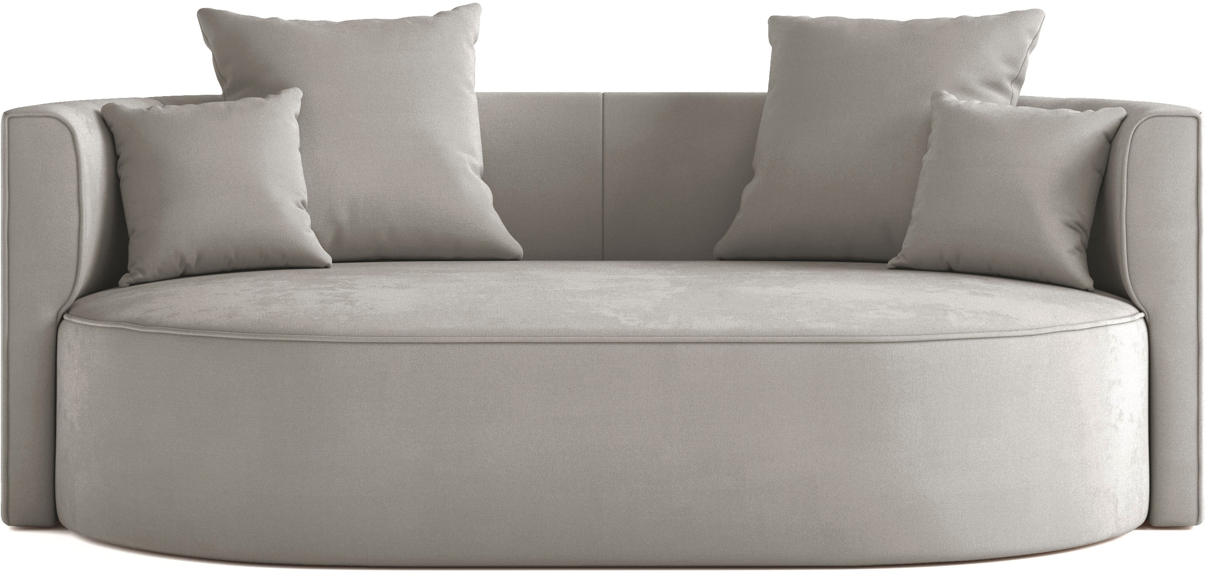 LeGer Home by Lena Gercke 2,5-places »ISALIE, rundes Loungesofa, mit Kissen, perfekt gepolstert« moderne Stoffe, mit 4 Zierkissen, extra grosse Sitzfläche