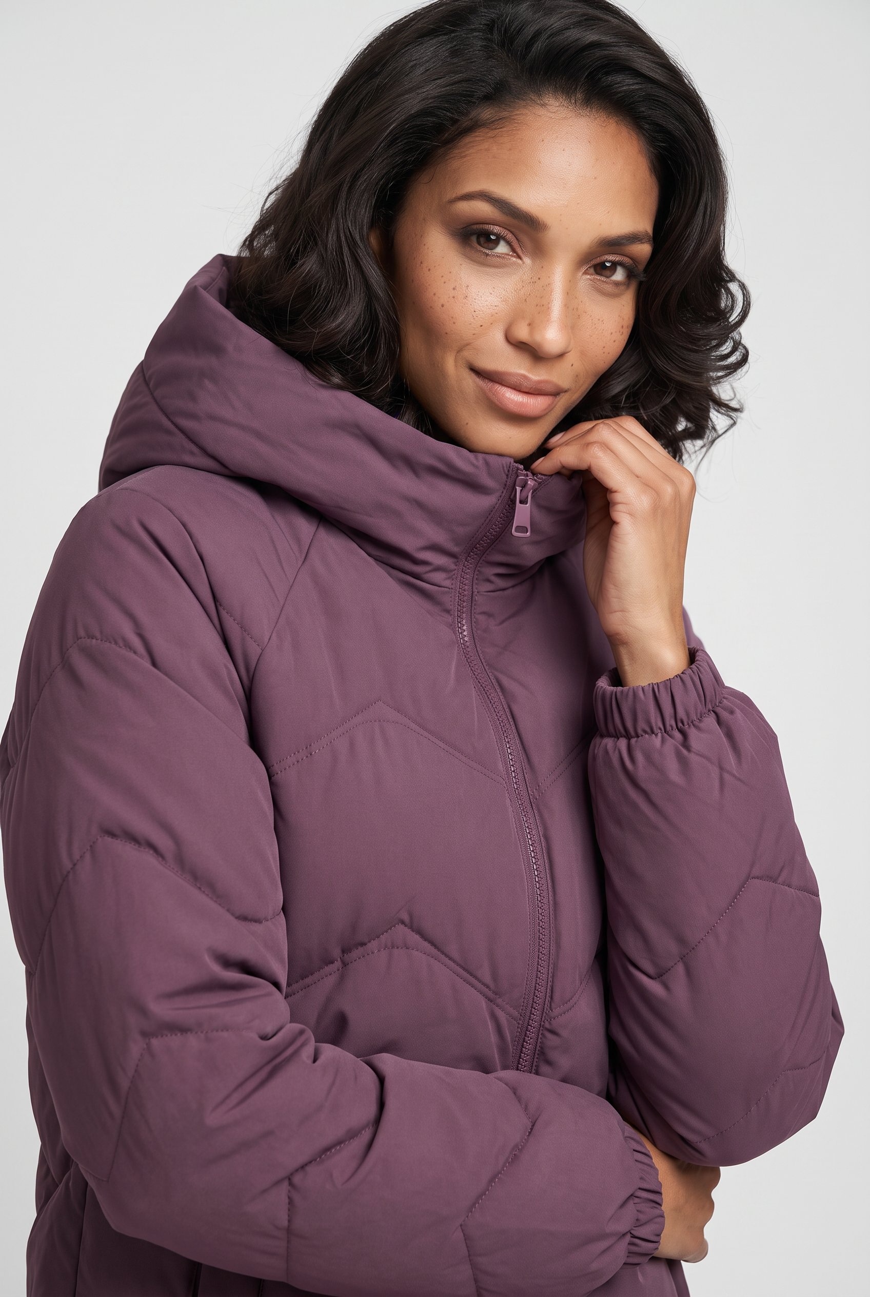 Image of JDY Steppjacke "JDYPOWER LONG HOOD PUFFER OTW HAB" mit Kapuze Kunstfaser