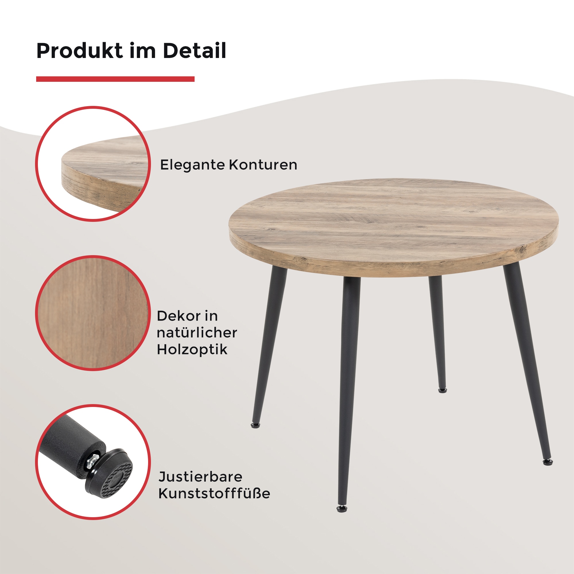 Duo Collection Esstisch »Marla Tisch« Massives Metallgestell, Belastbarkeit bis 100 kg
