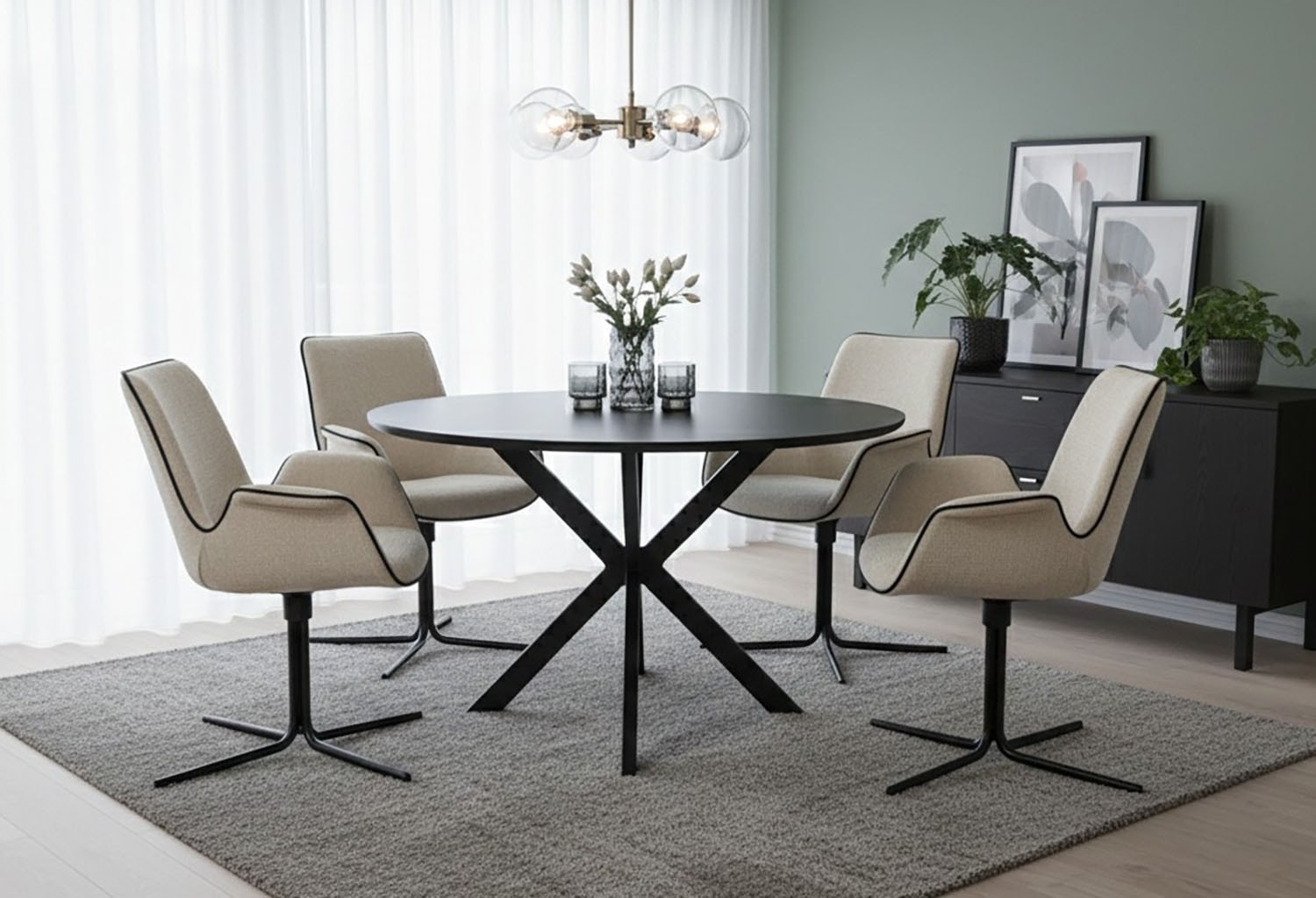 Jahnke Esstisch »DINE ROX« Esstisch, rund, Massivholz, Skandi-Look, für bis zu 4 Personen, 115 cm