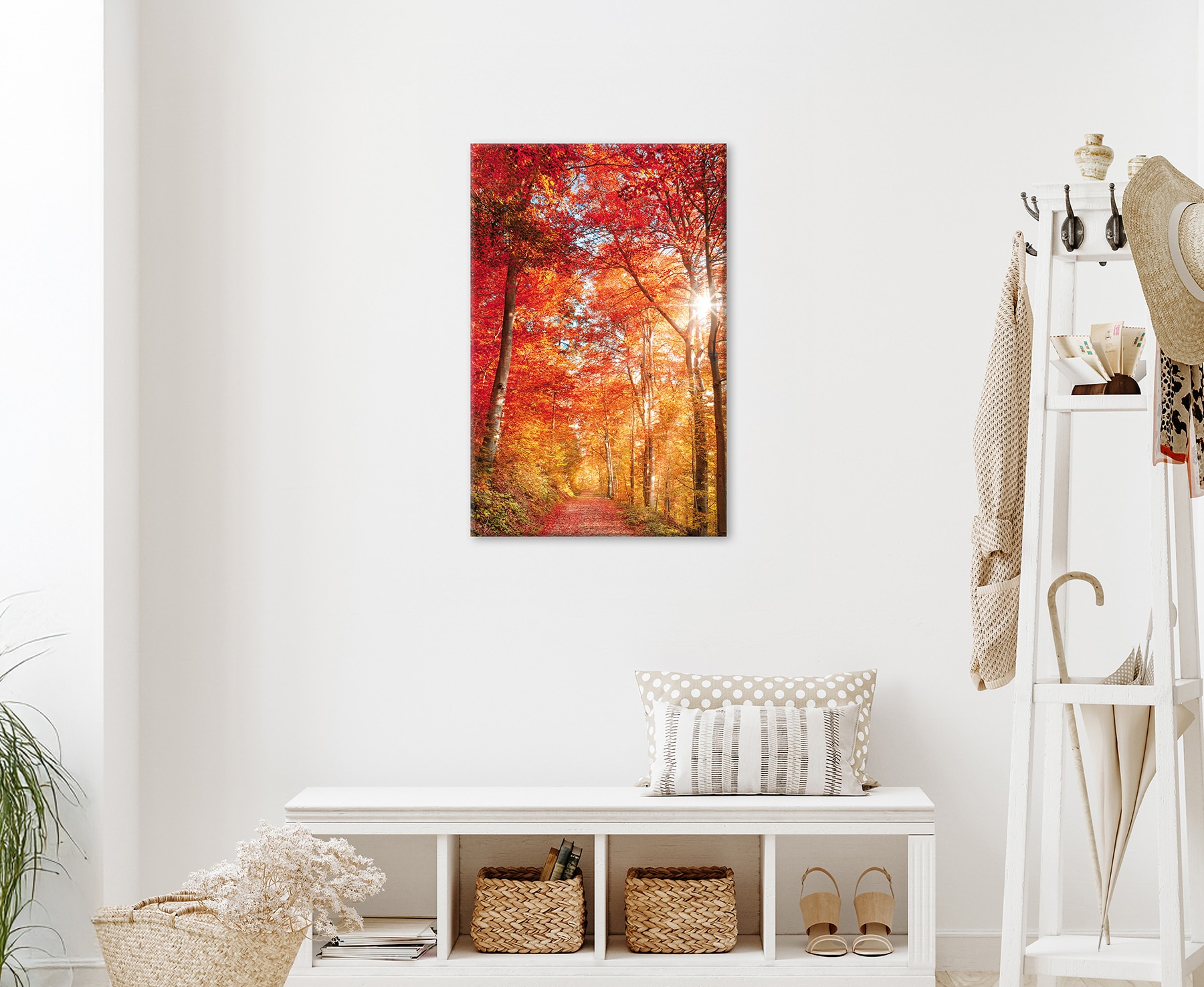 Bönninghoff Tableau sur toile »Wandbild BUNTER HERBSTWALD 60x90 cm – Leinwandbild Keilrahmen Deko« Arbres | Forêt | Images d'arbres | Images de forêt | Nature | Paysage 1 cuis tlg. tendu sur châssis