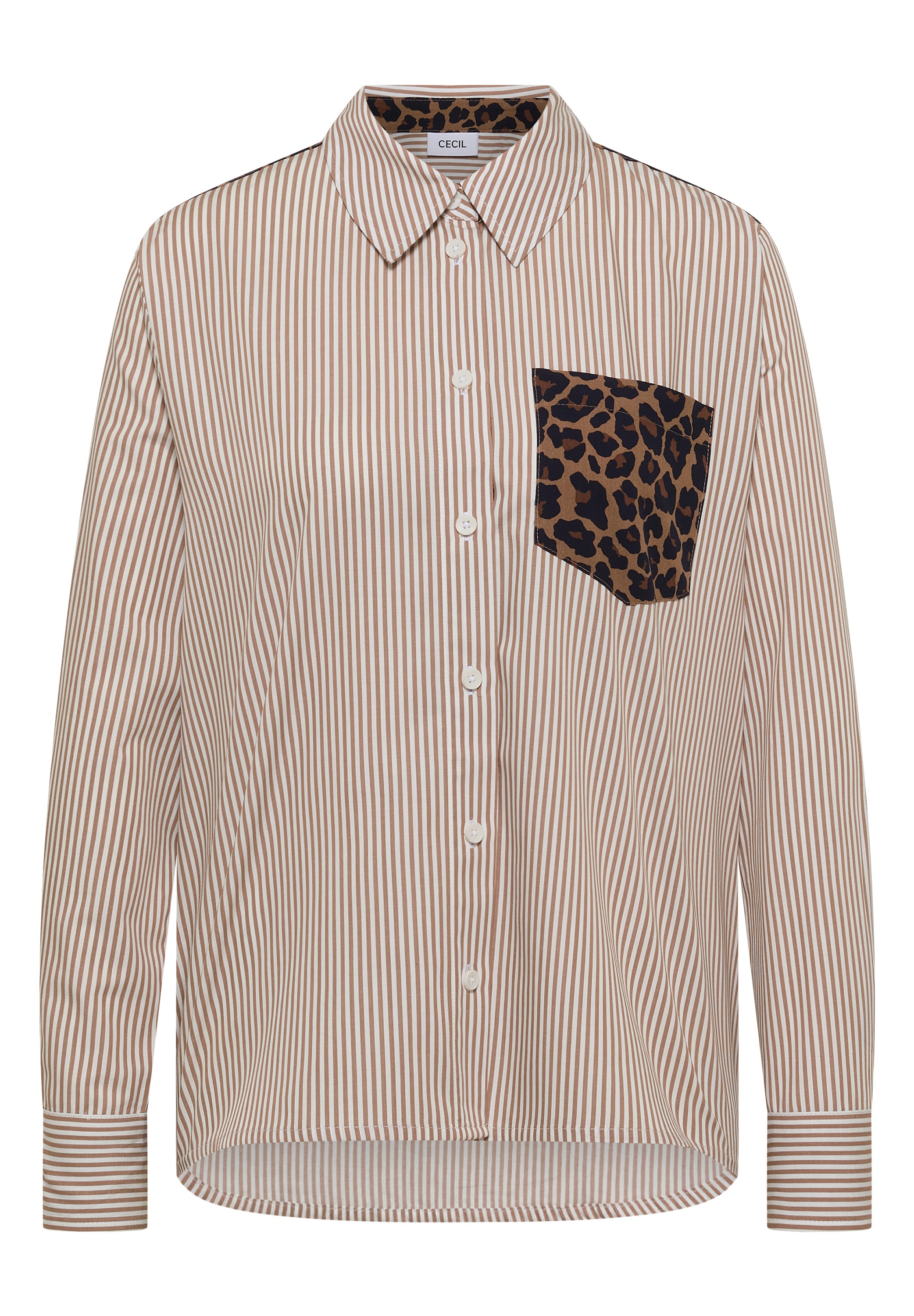 Cecil Hemdbluse Kontrastfabene Details im Animal-Print