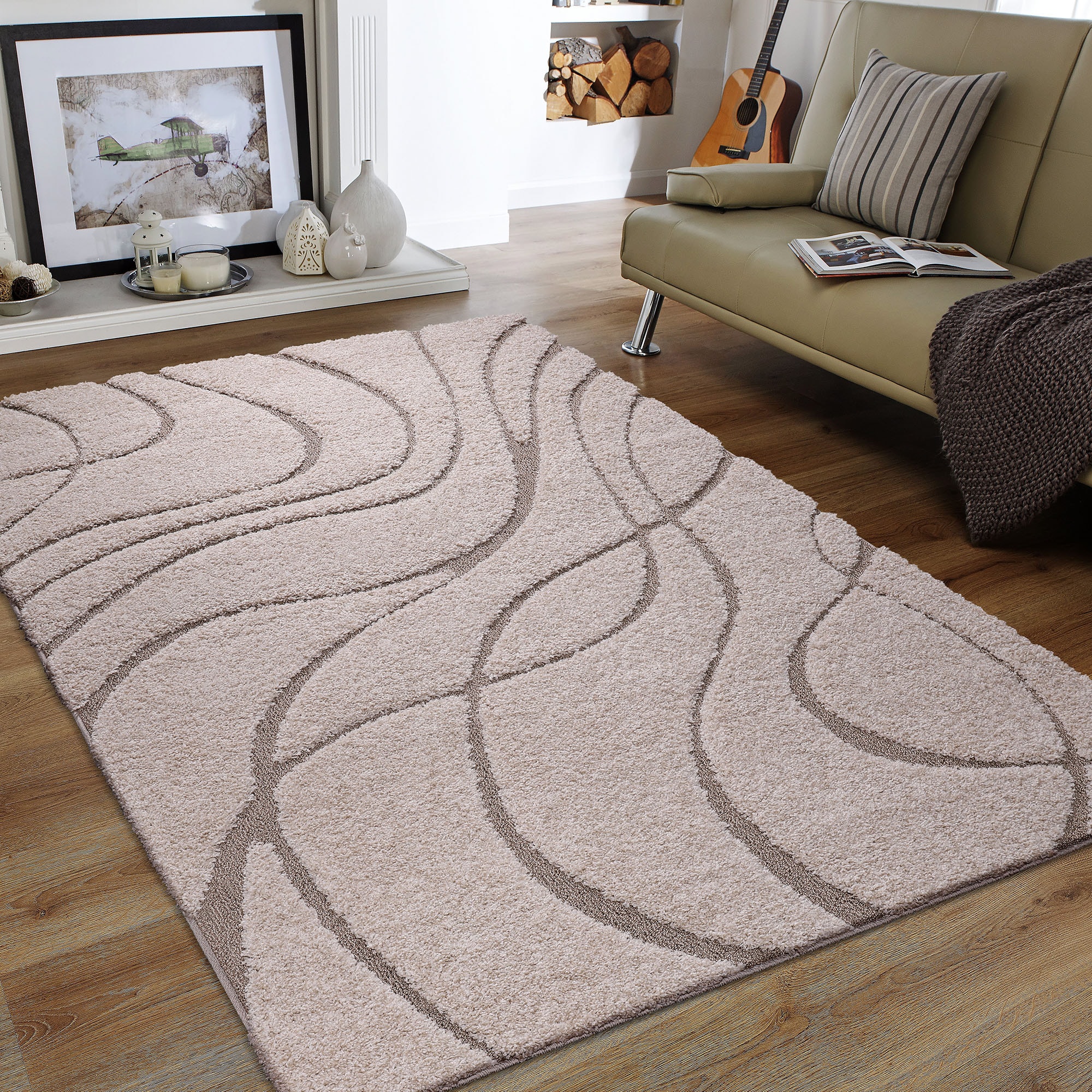 Image of Sanat Hochflor-Teppich "Luxus 3503" rechteckig 30 mm Höhe robuster Langflor, weich, Wohnzimmer, Schlafzimmer