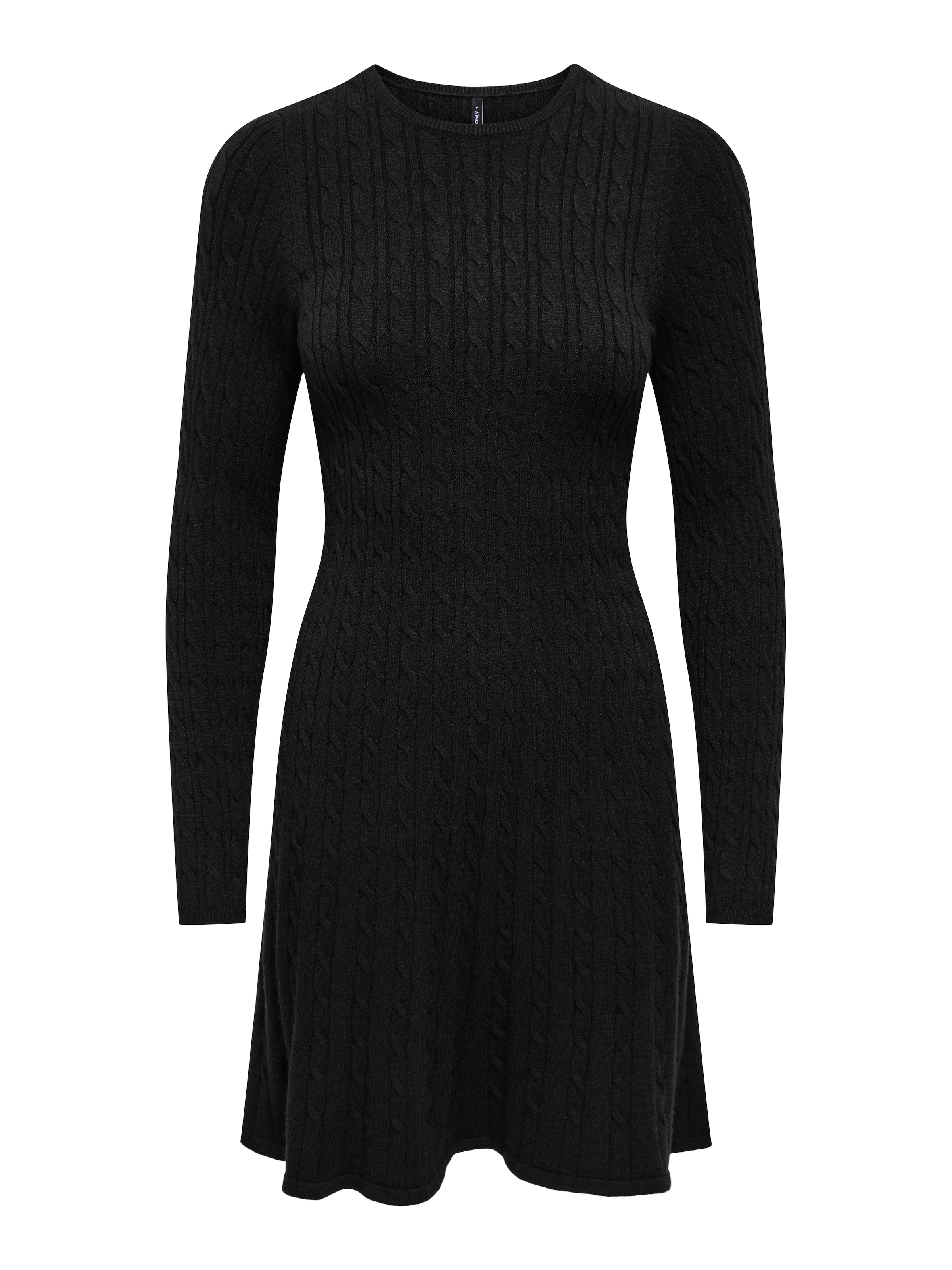 ONLY Robe en tricot »ONLIBI LS O-NECK CABLE DRESS CC KNT« mélange viscose, coupe régulière