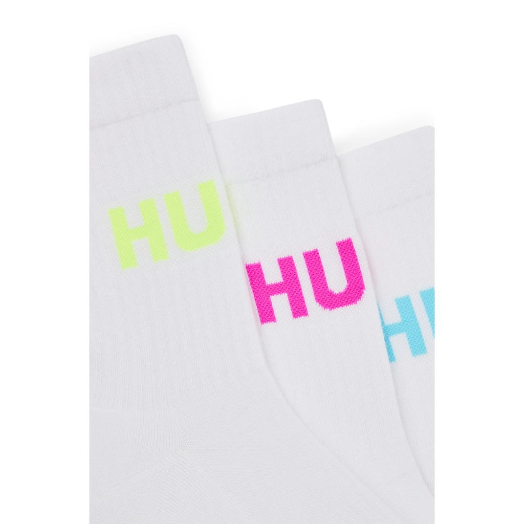 HUGO Underwear Freizeitsocken »3P QS NEON LOGO CC«, (Packung, 3 Paar, 3er)