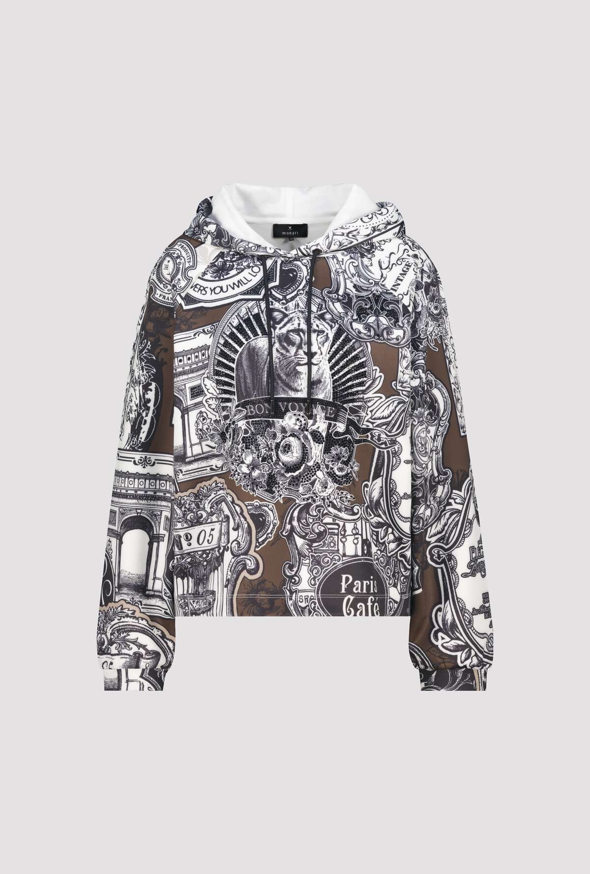 Monari Sweat-shirt »Sweatshirt Emblem allover«, coupe régulière avec capuche
