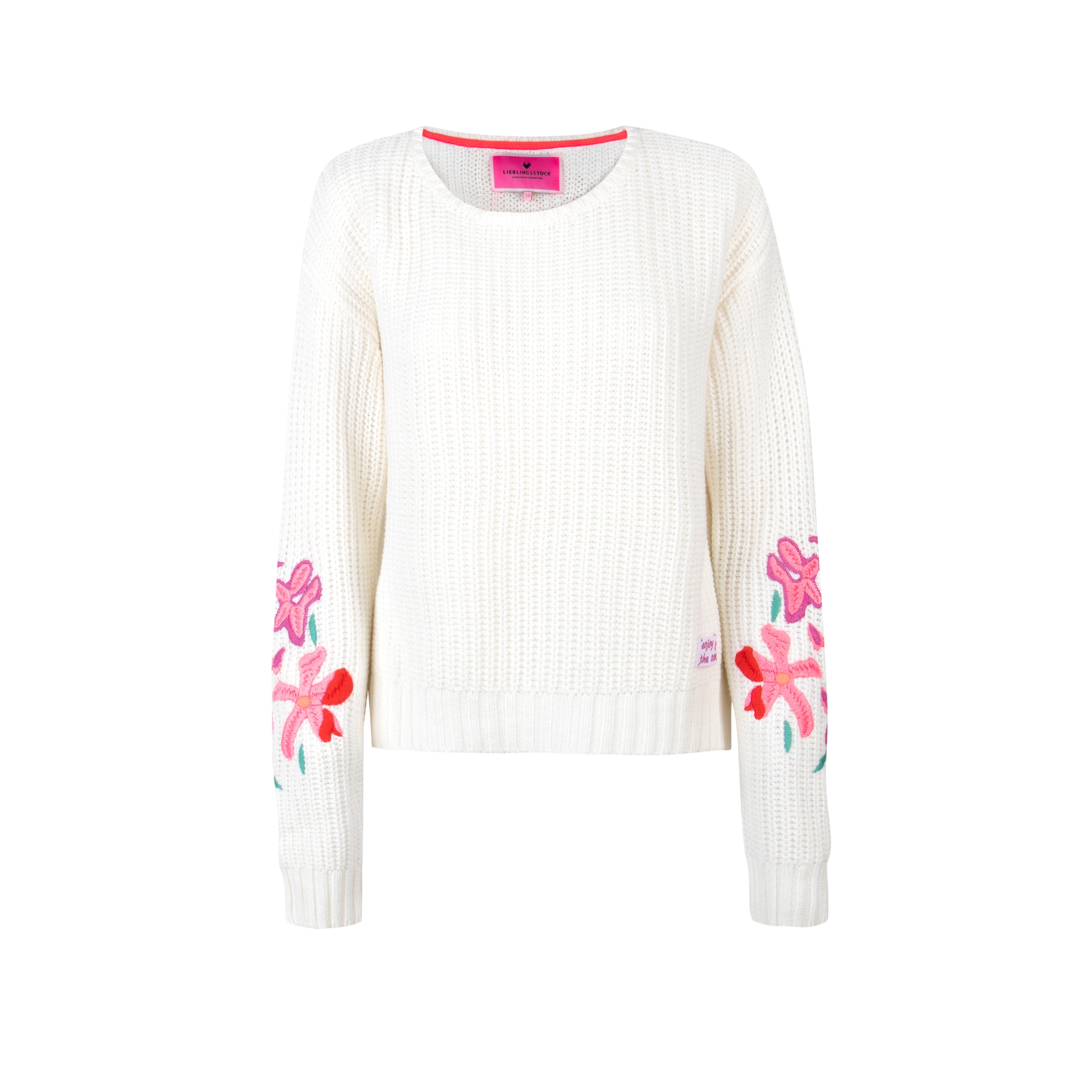 Lieblingsstück Strickpullover »AminaL«, mit Stickerei am Ärmel