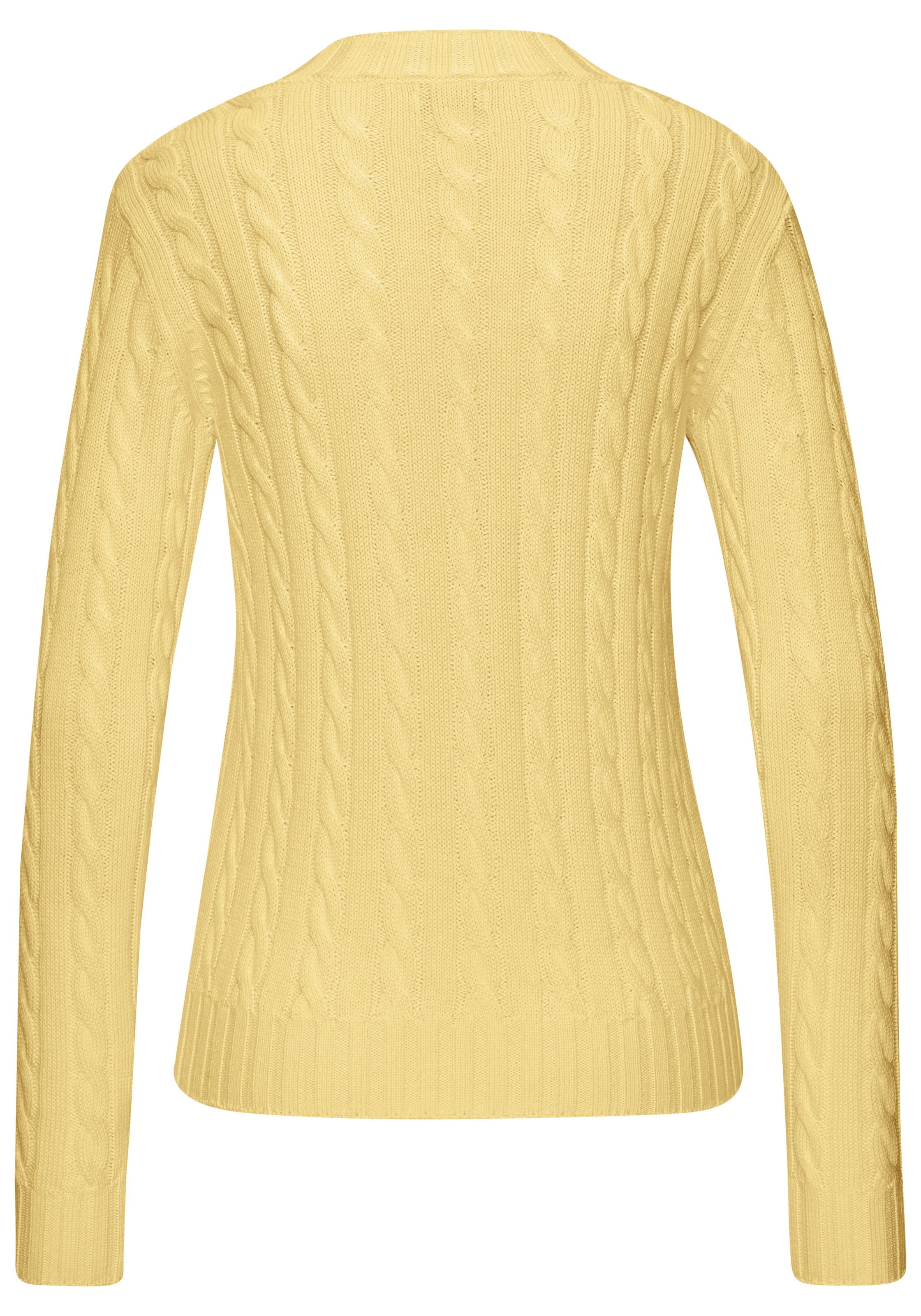 LASCANA Pull col V mit Zopfstrickmuster