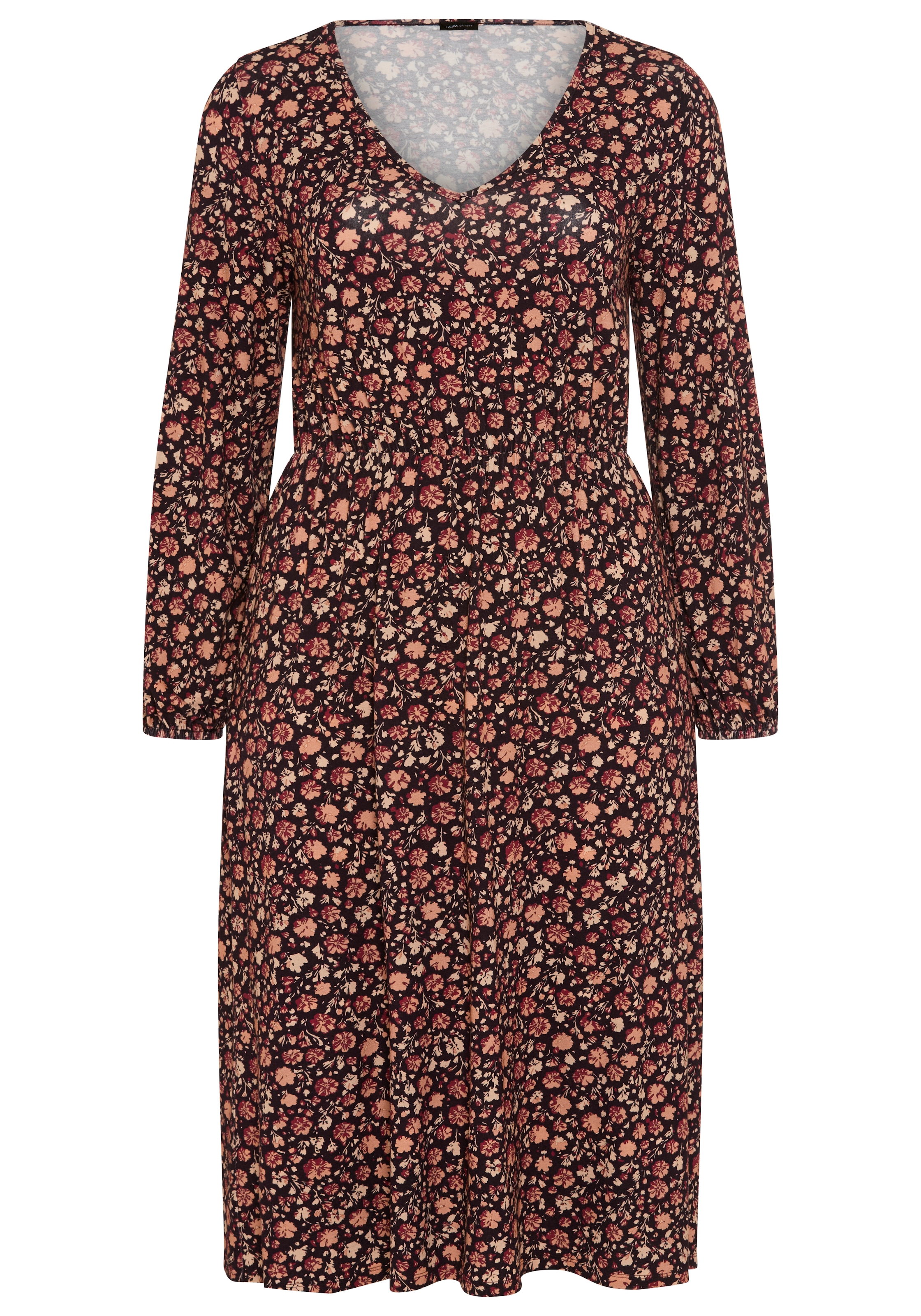 Laura Scott CURVE Robe midi »Grosse Grössen« en mélange de viscose élastique, coupe ajustée