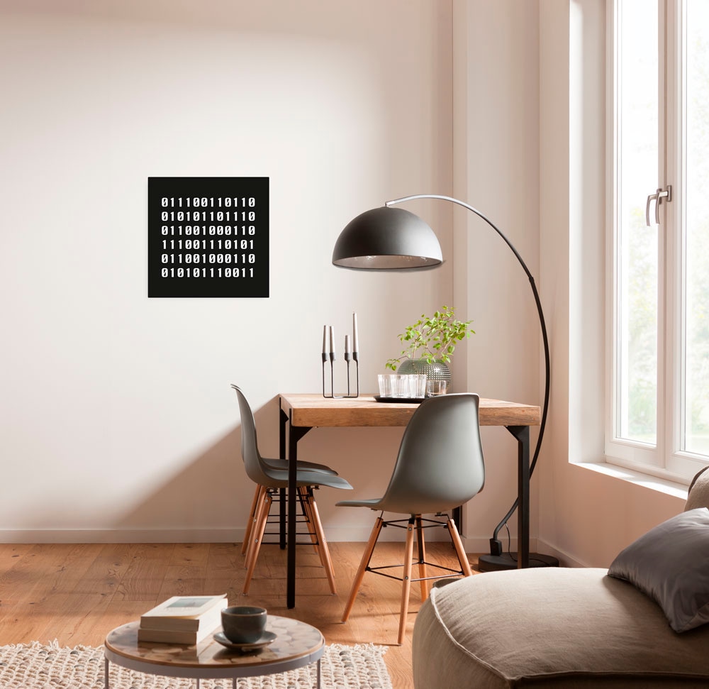 Image of Komar Leinwandbild "Typo Naughty Binary - Grösse 40 x 40 cm" Natur 1 Stk. tlg. Keilrahmenbild mi Echtholzrahmen