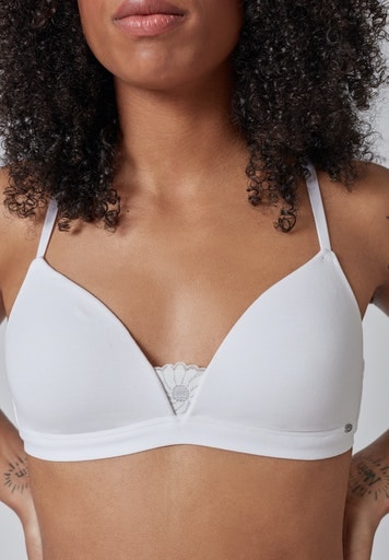 Image of Skiny Triangel-BH "Cotton Lace" gepolstert, ohne Bügel, bequem, Baumwollmix, elastisch