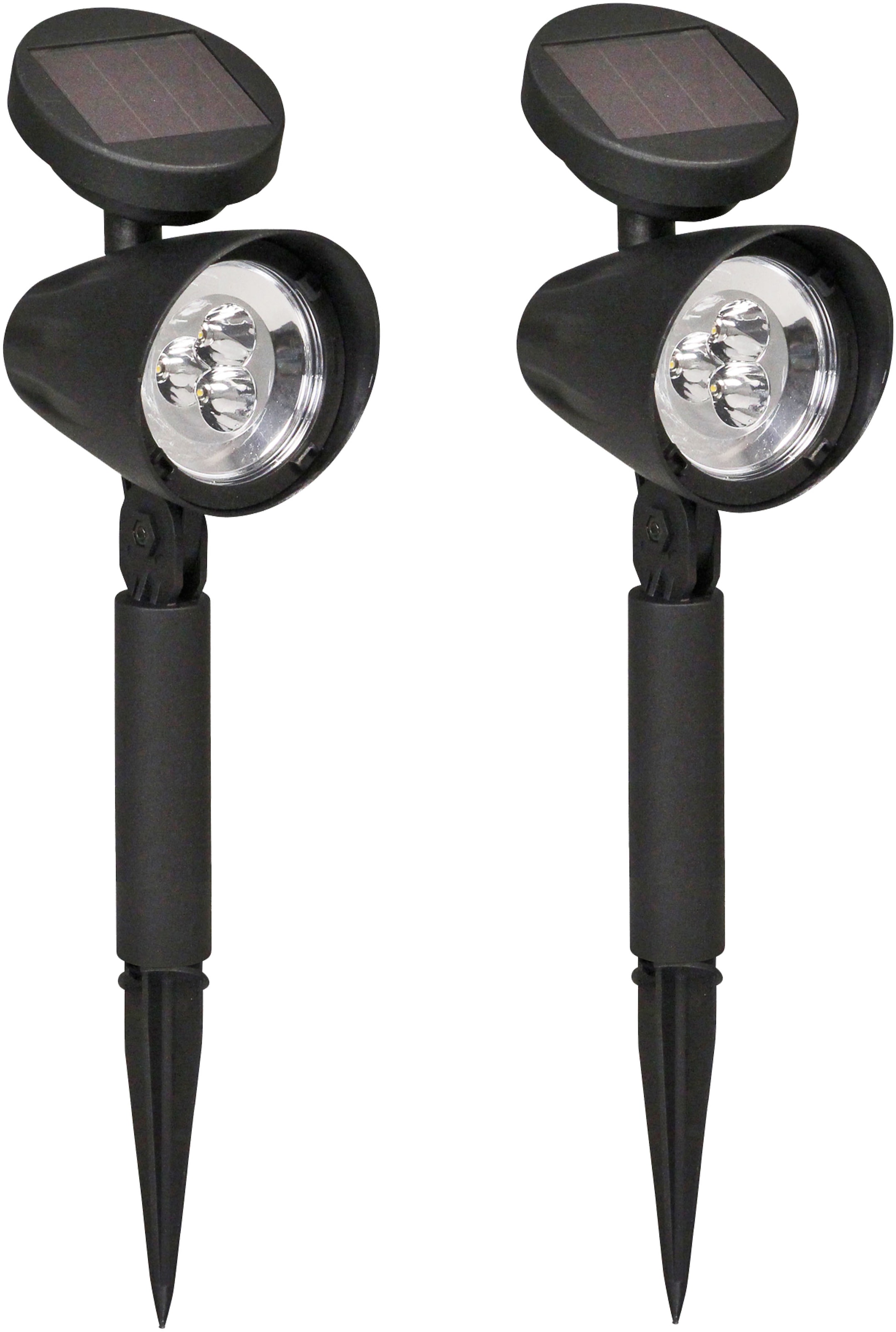 Image of LUXFORM Gartenstrahler "Solar-Gartenleuchten - Lazise - 2 Stück - Schwarz" LED-Modul 2 Stk. Ganzjährig Solar