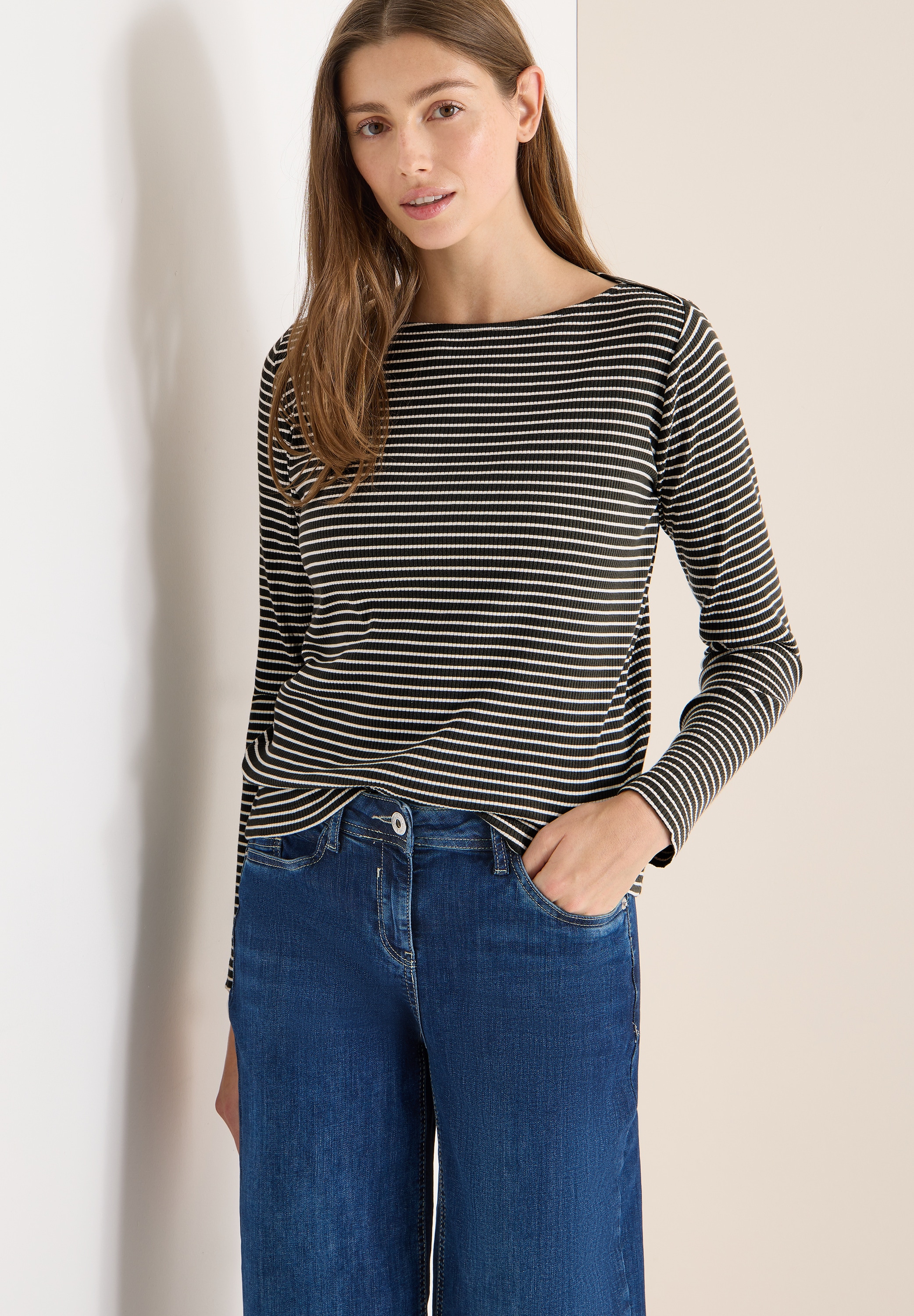 Cecil Langarmshirt mit Streifen-Muster