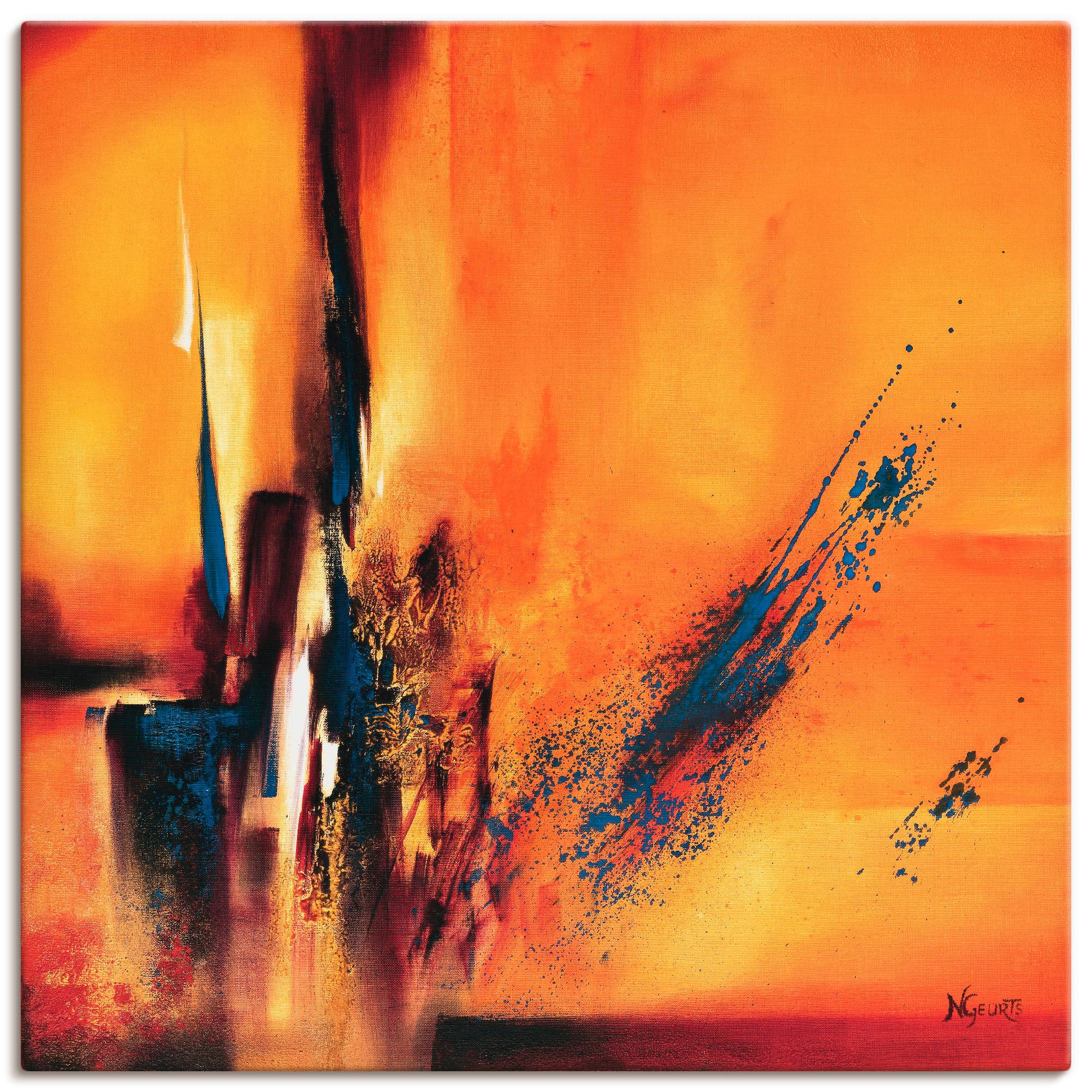 Image of Artland Leinwandbild "Abstrakte Impressionen I" Gegenstandslos 1 Stk. tlg. auf Holzrahmen gespannt