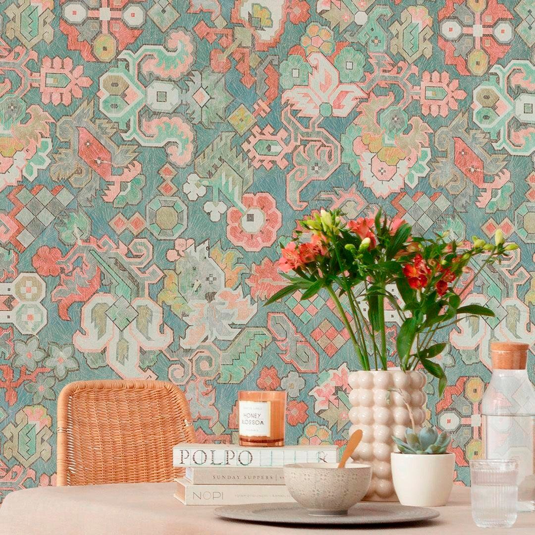 Komar Papier peint intissé »Digitaldruck Vlies -  Fleurs d'Océan - Grösse 400 x 280 cm« imprimé Wohnzimmer, Schlafzimmer