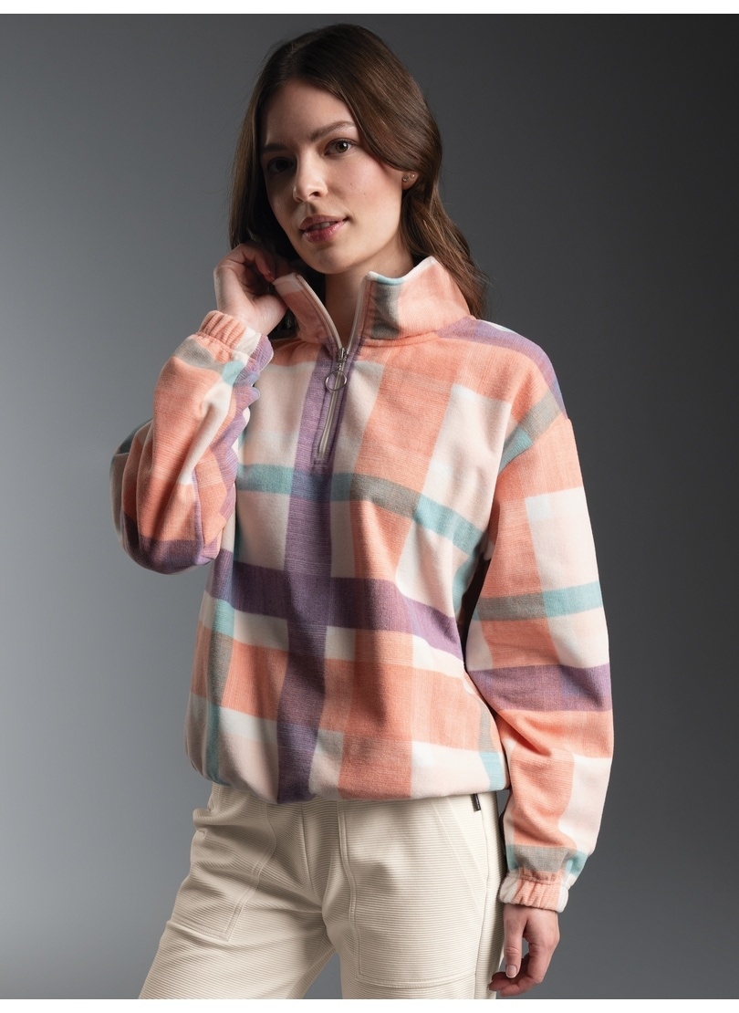 Image of Trigema Strickfleece-Pullover "TRIGEMA Fleece Sweatshirt mit Stehkragen und Karo Design"