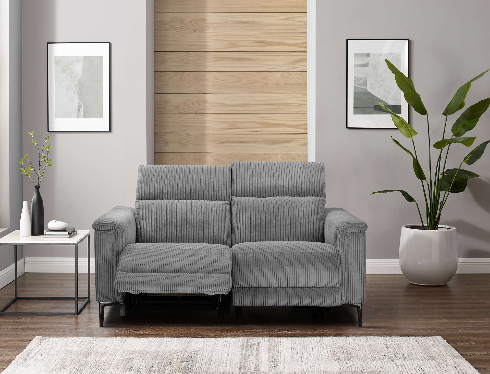 Home affaire 2-Sitzer »Lund in Cord, mit manueller o. elektrischer« Relaxfunktion, USB-C, Kopfteilverstellung, Breite 160 cm