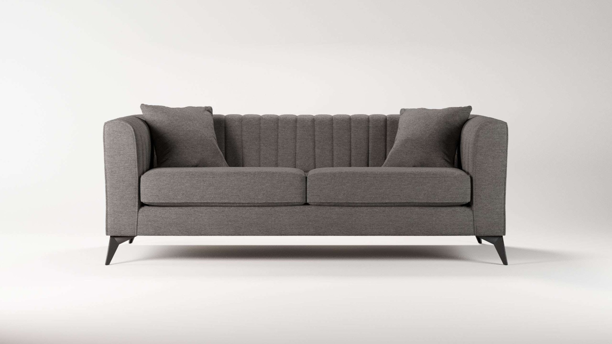 Places of Style 3-Sitzer »MATTHEW elegantes Designsofa, Masse B/T/H: 201/86/74 cm«, feine Steppung im Rückenbereich, lose Sitzkissen, incl. Zierkissen