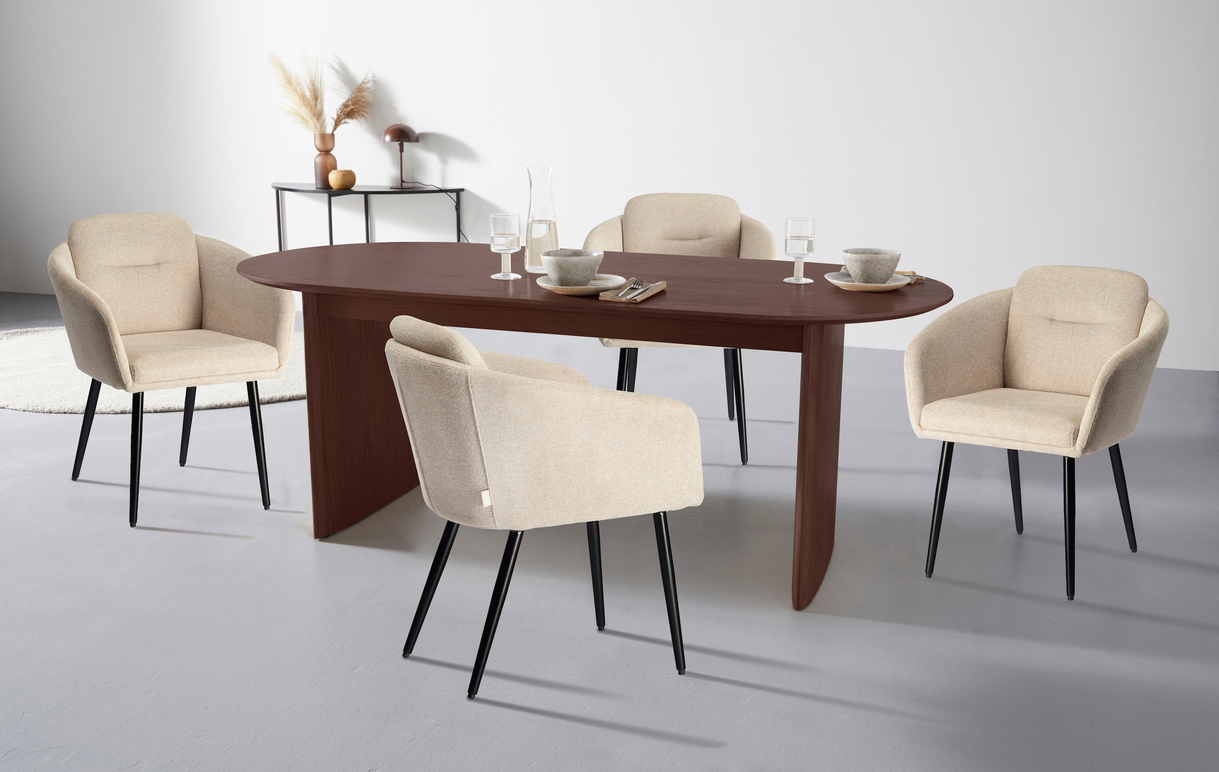 LeGer Home by Lena Gercke Chaise de salle à manger »Fleur« (Set) 2 cuisStrukturstoff, ergonomisches Design, gesteppte Rückenlehne