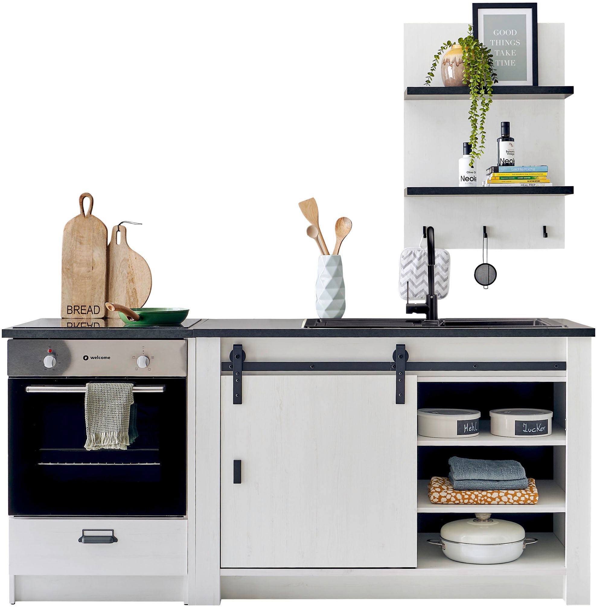 Home affaire Küchenzeile "Sherwood" Breite 196 cm, mit Herdumbauschrank, ohne E-Geräte