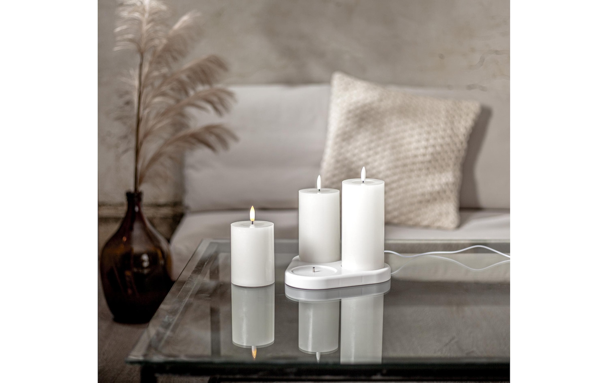 Parforce Traditional Hunting LED-Kerze »Set Pillar Charge 3P Indoor«