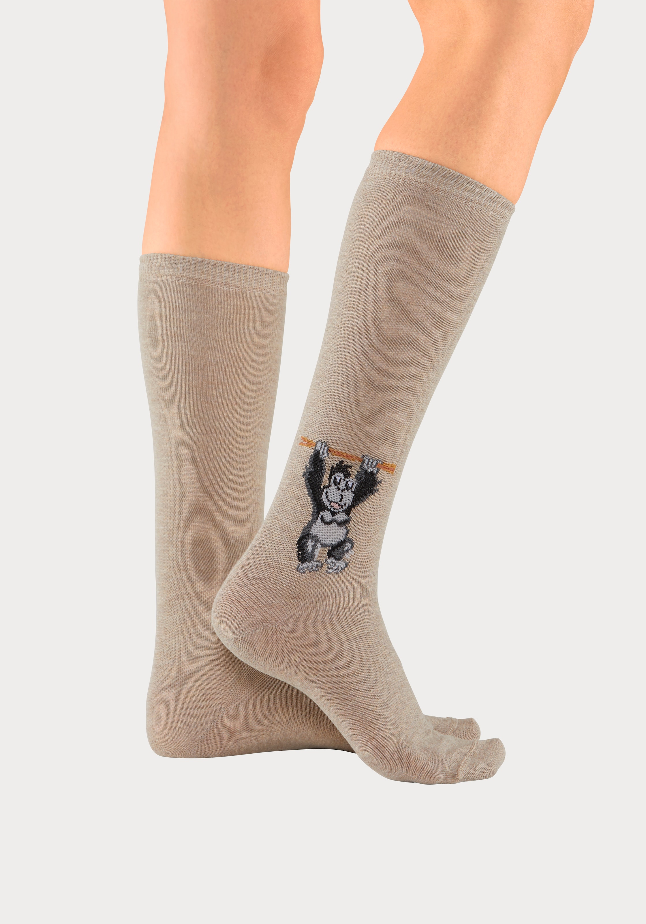 H.I.S Kniestrümpfe, (Packung, 5 Paar), mit eingestricktem Moriv