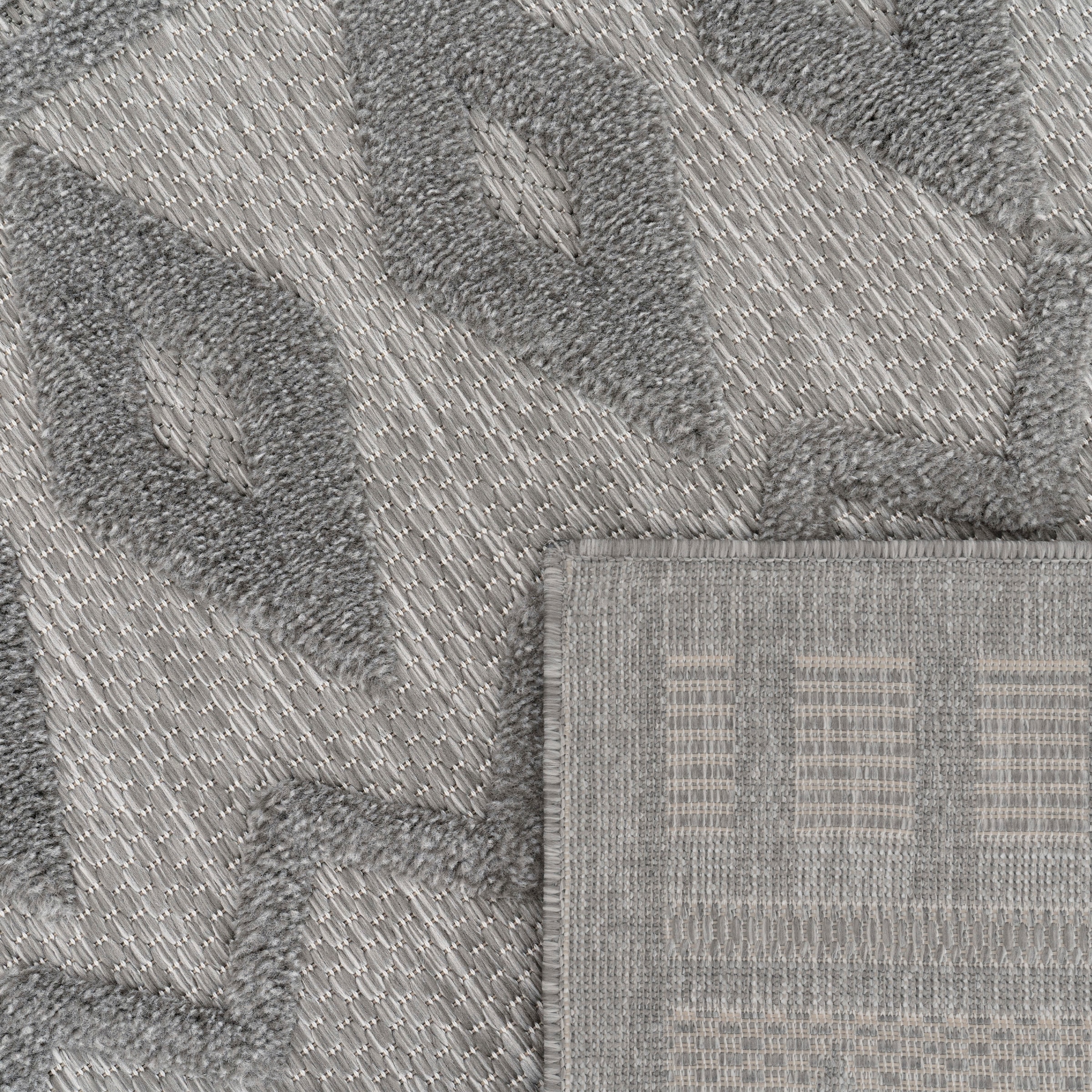 Paco Scandi, Teppich Muster, Home Rauten Effekt, »Livorno Uni-Farben, rechteckig, geeignet Outdoor kaufen Hoch-Tief 671«,