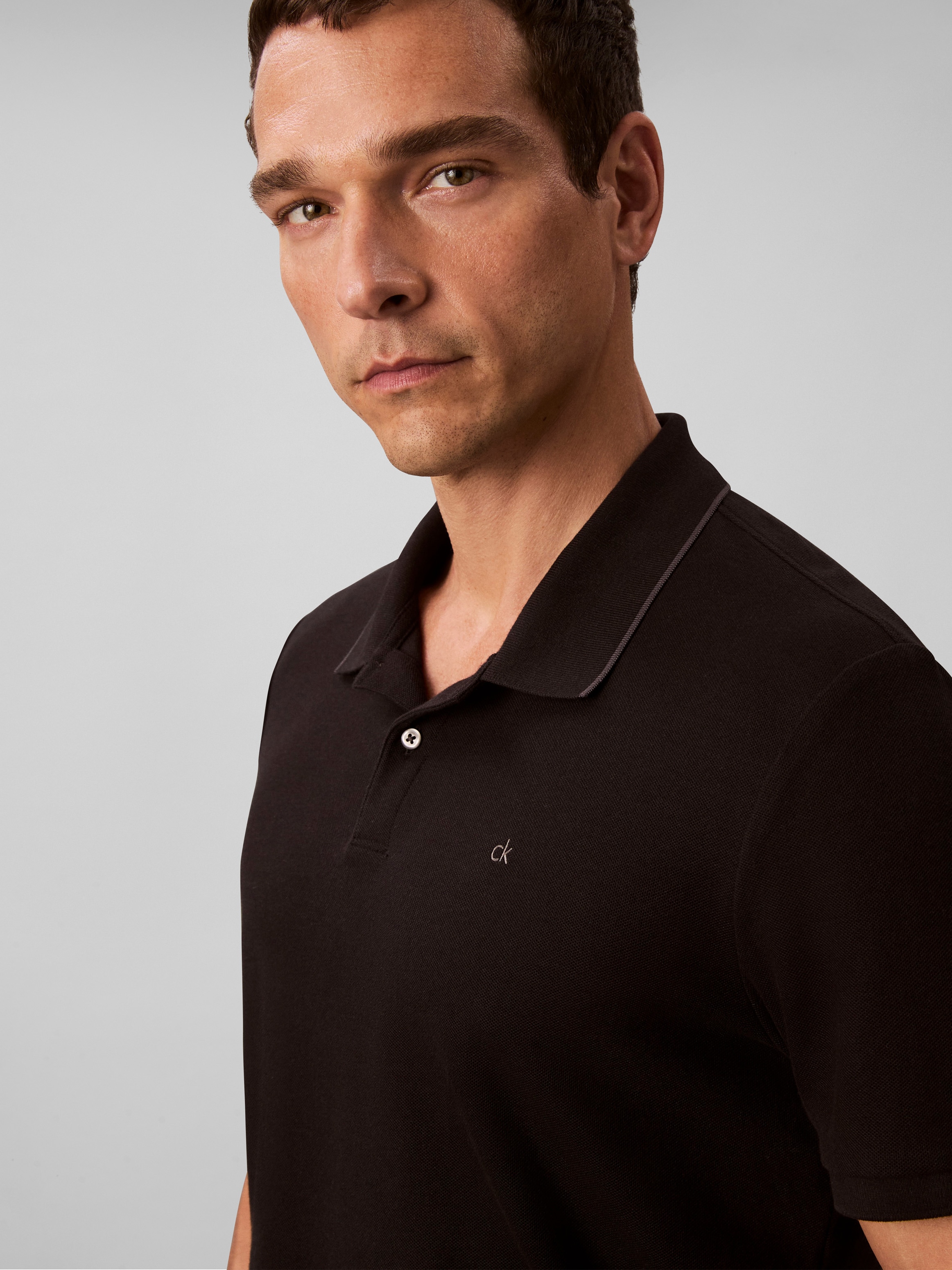 Calvin Klein Poloshirt »SS RFND PQ TPPD CLSS« Mit Rundhalsausschnitt