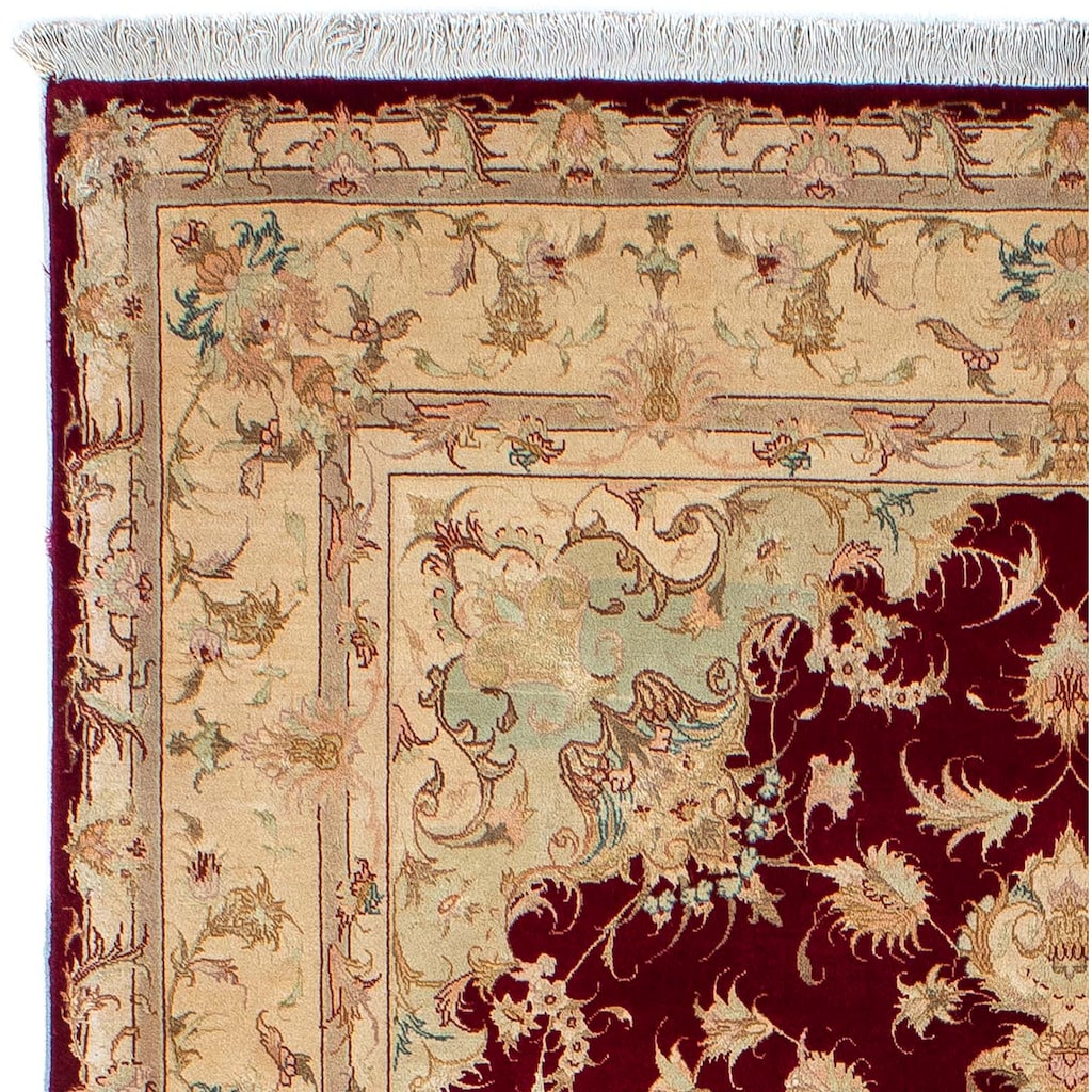 morgenland Orientteppich »Perser - Täbriz - Royal - 200 x 153 cm - dunkelrot«, rechteckig, Wohnzimmer, Handgeknüpft, Einzelstück mit Zertifikat