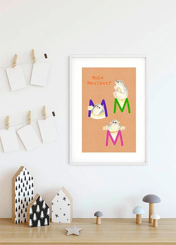 Komar Poster »ABC Animal M«, Buchstaben, (1 St.), Kinderzimmer, Schlafzimmer,  Wohnzimmer