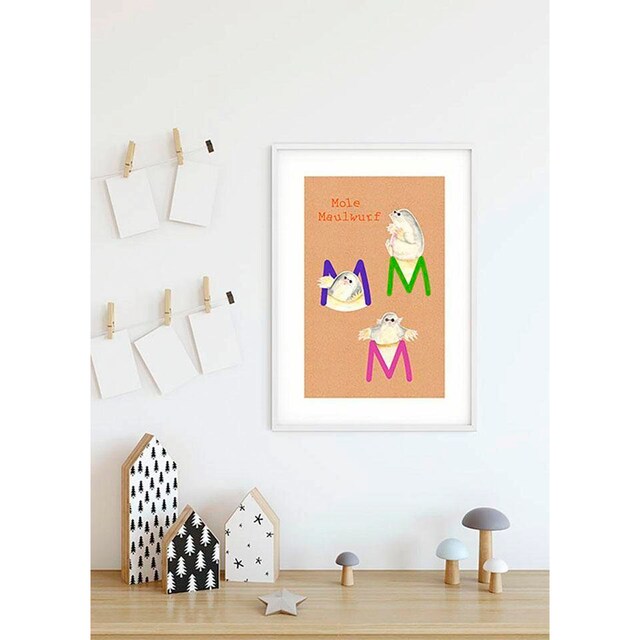 Komar Poster »ABC Animal M«, Buchstaben, (1 St.), Kinderzimmer, Schlafzimmer,  Wohnzimmer