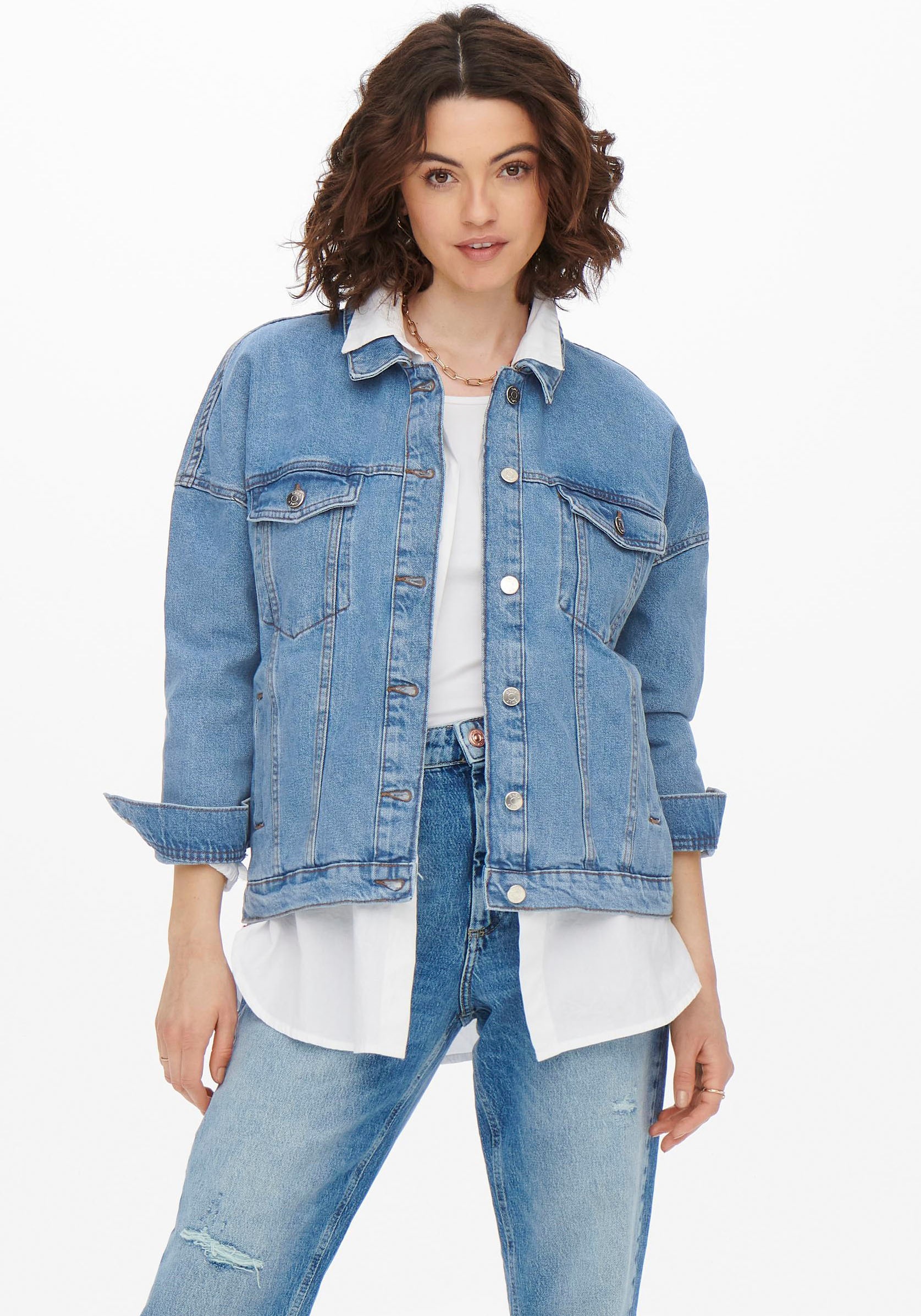 Image of Only Jeansjacke »ONLSAFE CAROLINE OVERSIZE BLUE DNM JKT« bei Ackermann Versand Schweiz