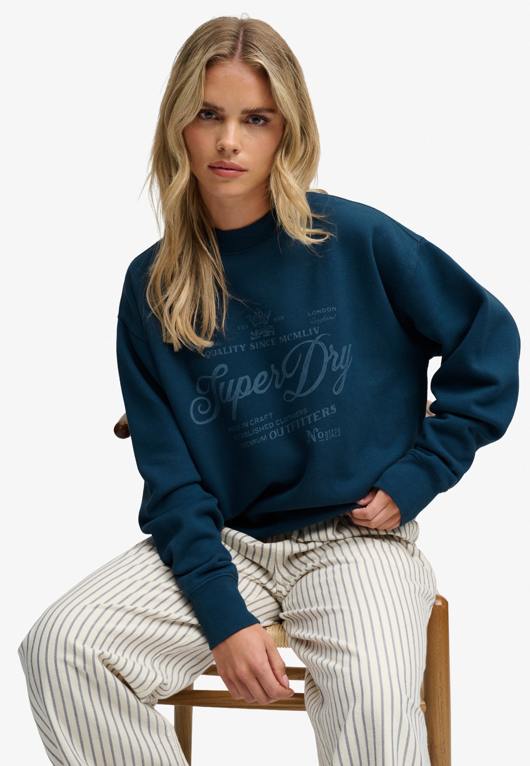 Superdry Sweat-shirt »VINTAGE WORKWEAR CREW«, mélange coton, coupe décontractée
