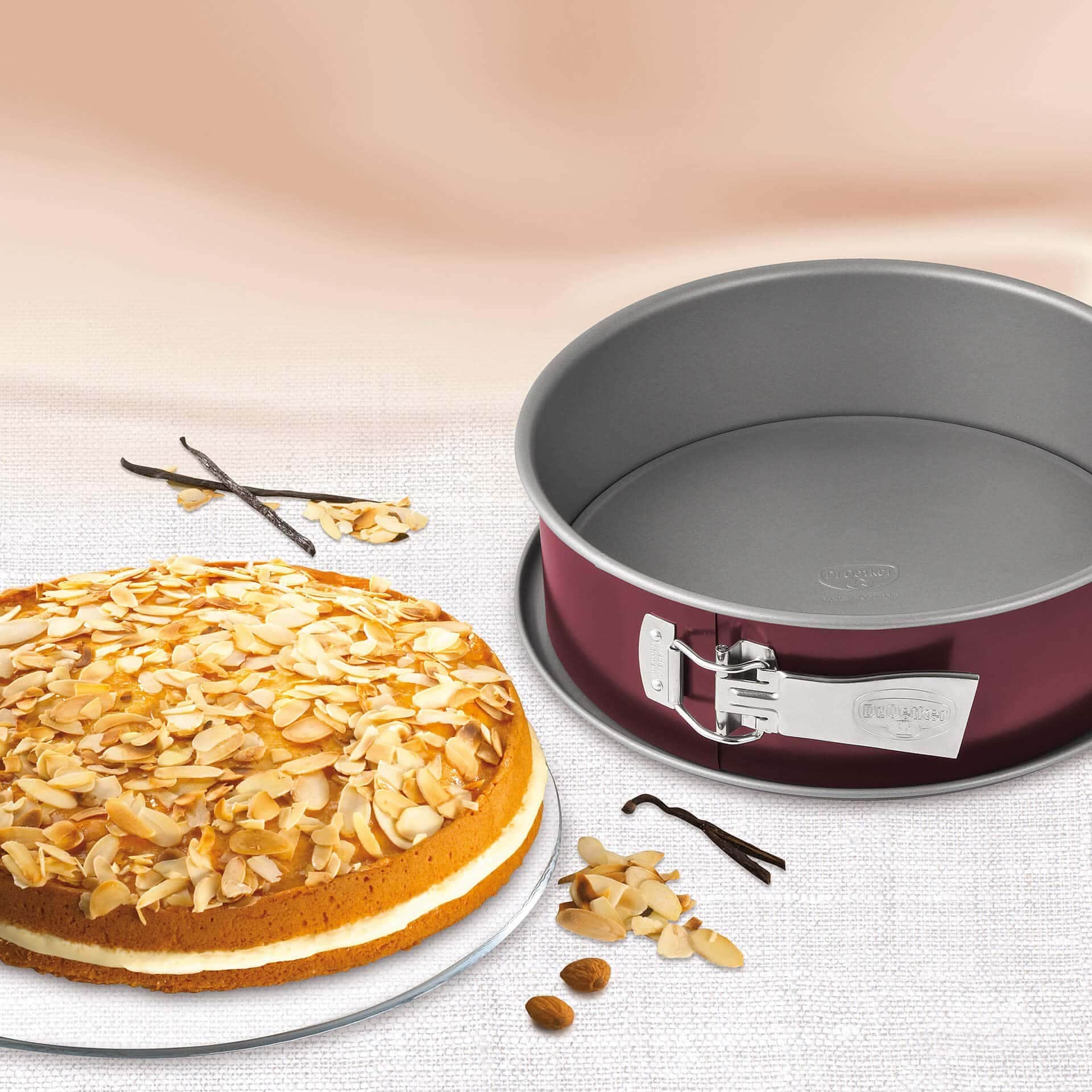 Dr. Oetker Küchenhelfer Springform »Back-Liebe Bicolor, mit Auslaufschutzboden, Ø 28 cm« Perfekt für Kuchen & Torten, auslaufsicher, mit Antihaftbeschichtung