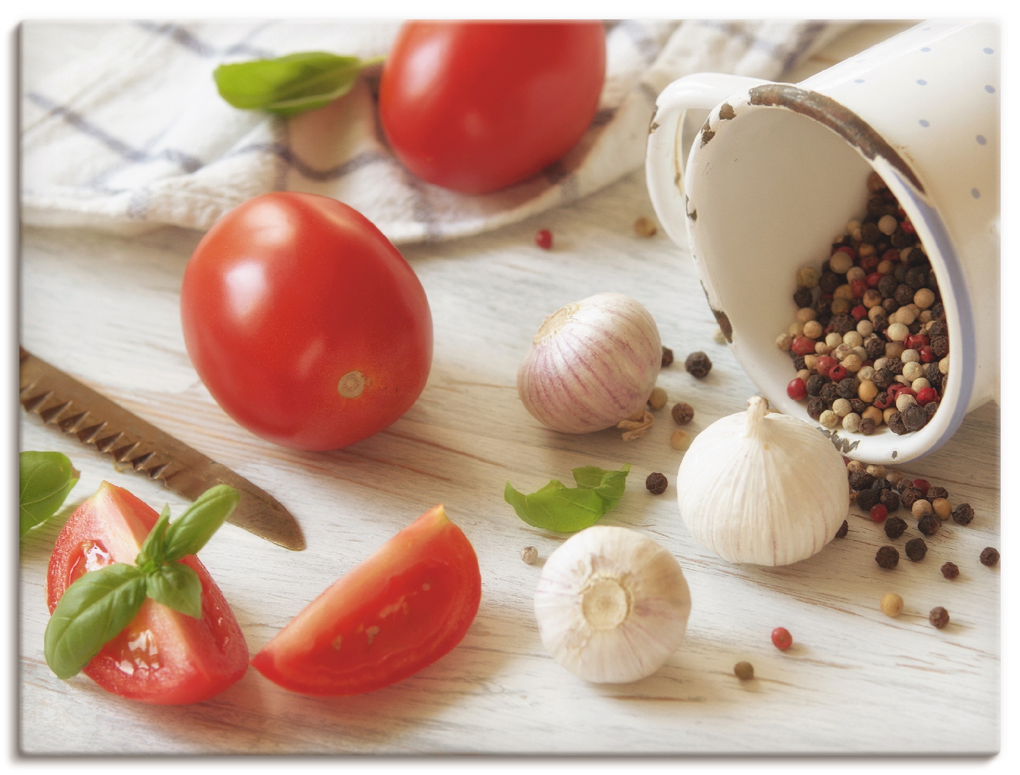 Image of Artland Wandbild »Frische Küche«, Lebensmittel, (1 St.), in vielen Grössen & Produktarten -Leinwandbild, Poster, Wandaufkleber / Wandtattoo auch für Badezimmer geeignet bei Ackermann Versand Schweiz