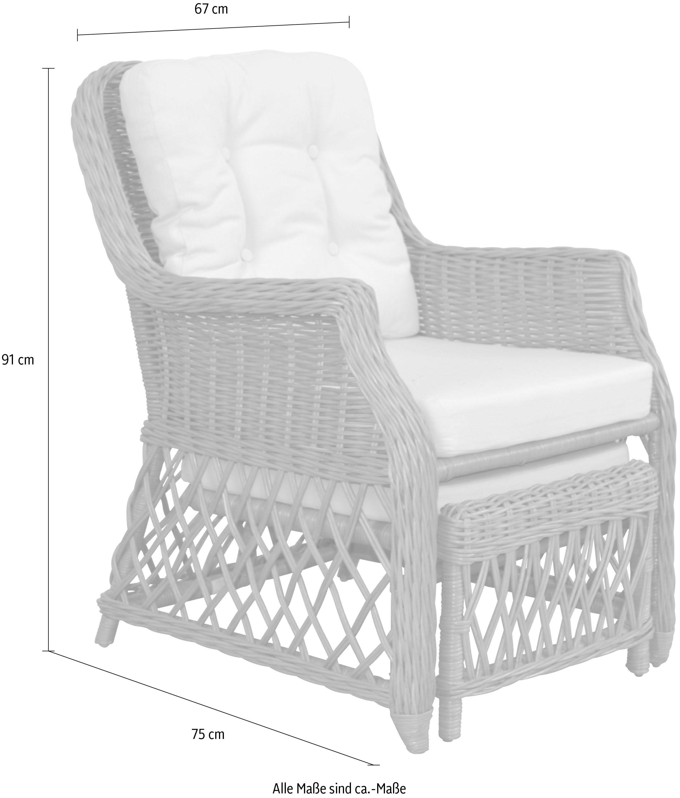 Home affaire Rattanstuhl, Handarbeit, Masse (B/T/H): (67/75/91)