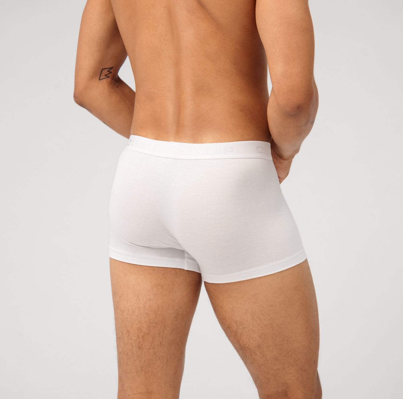 OLYMP Boxershorts Packung, 3er, 3 Stk. mit Ton-in-Ton Markenlogo
