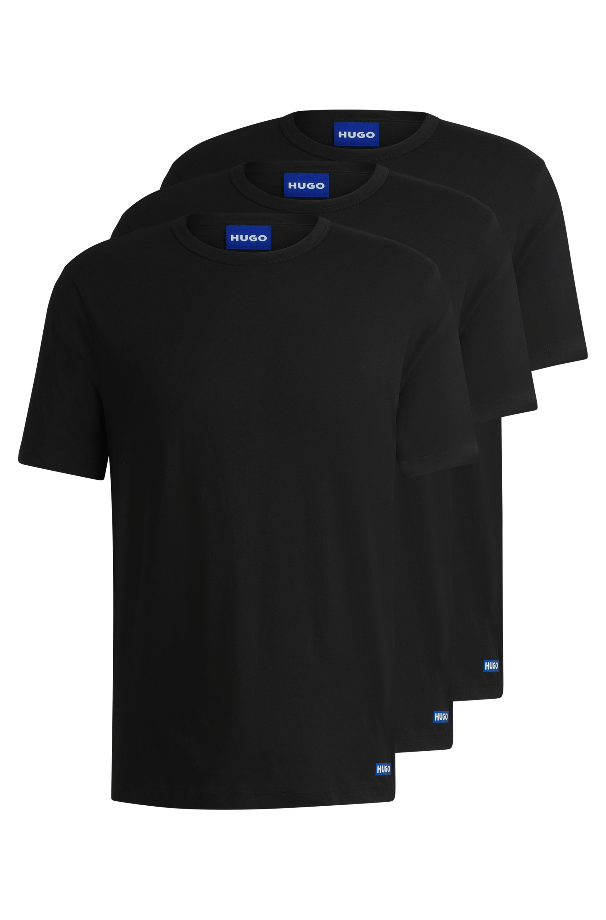 Image of HUGO T-Shirt "BLUE Naolo" Packung, 2 Stk. mit kleinem Label am Saum