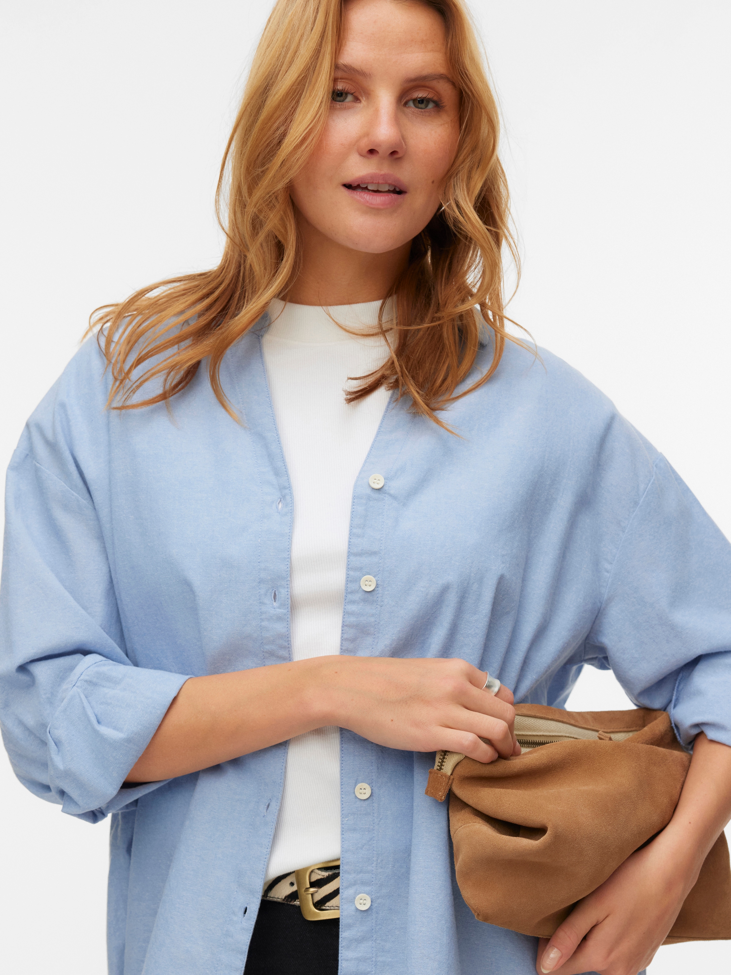 Vero Moda Langarmbluse »VMNORMA LS CHAMBRAY SHIRT« Baumwolle, loose fit