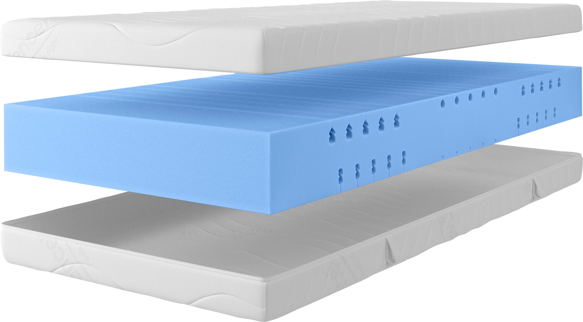 GOODproduct Matelas mousse confort »Tornby, 90x200 cm, 140x200 cm & weitere Grössen, atmungsaktiv« 21 cm hoch Raumgewicht: 39 kg/m³ 1 cuis tlg. matelas réversible H2+3/H3+4/H4+5, ergonomique, qualité durable (RG 39)