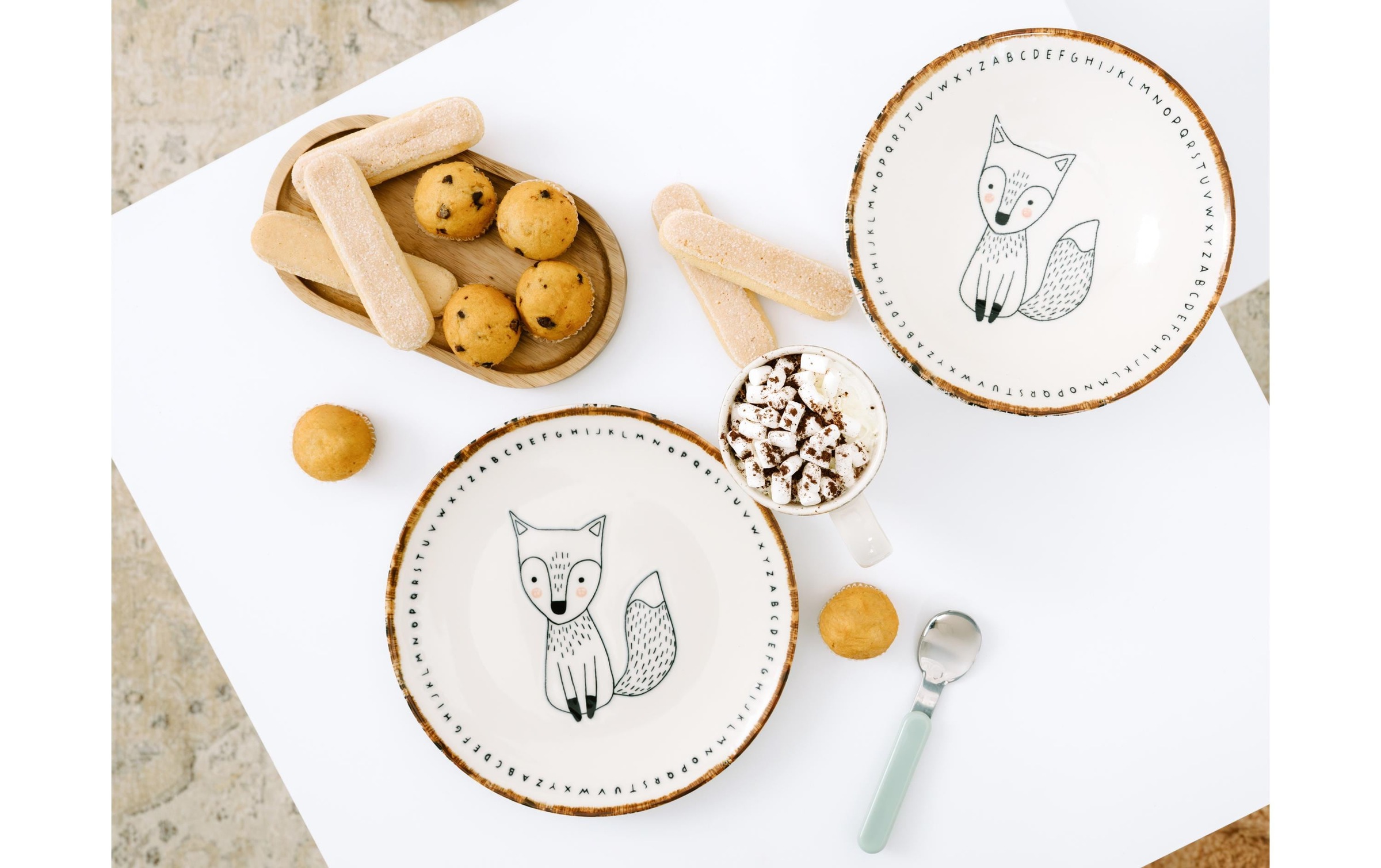 CreaTable Set de vaisselle pour enfants »Freunde des Waldes Fuchs Steinzeug, 3-tlg«