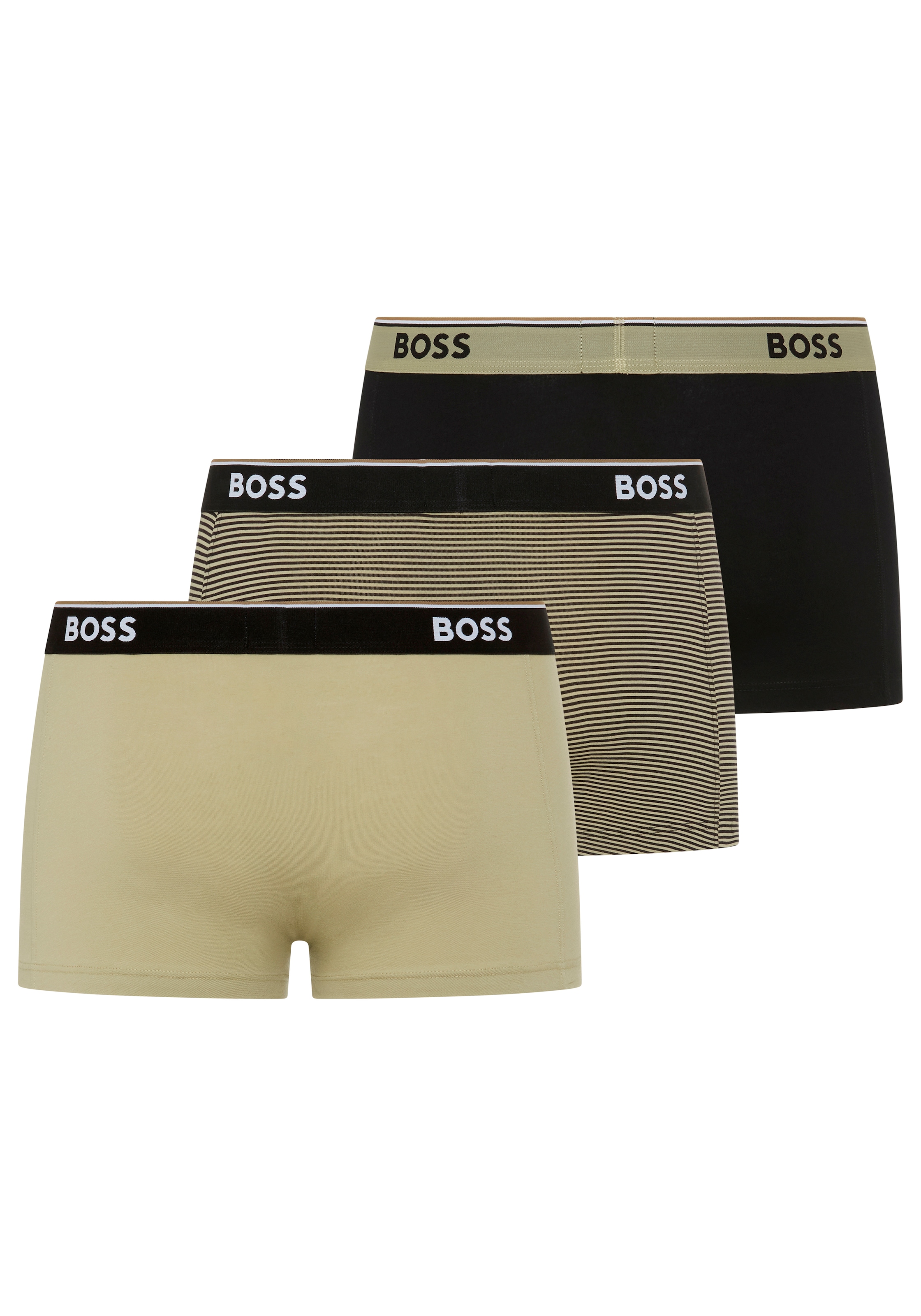 BOSS Tronc Paquet, 3 cuis en coton stretch, taille élastique, hauteur de taille moyenne