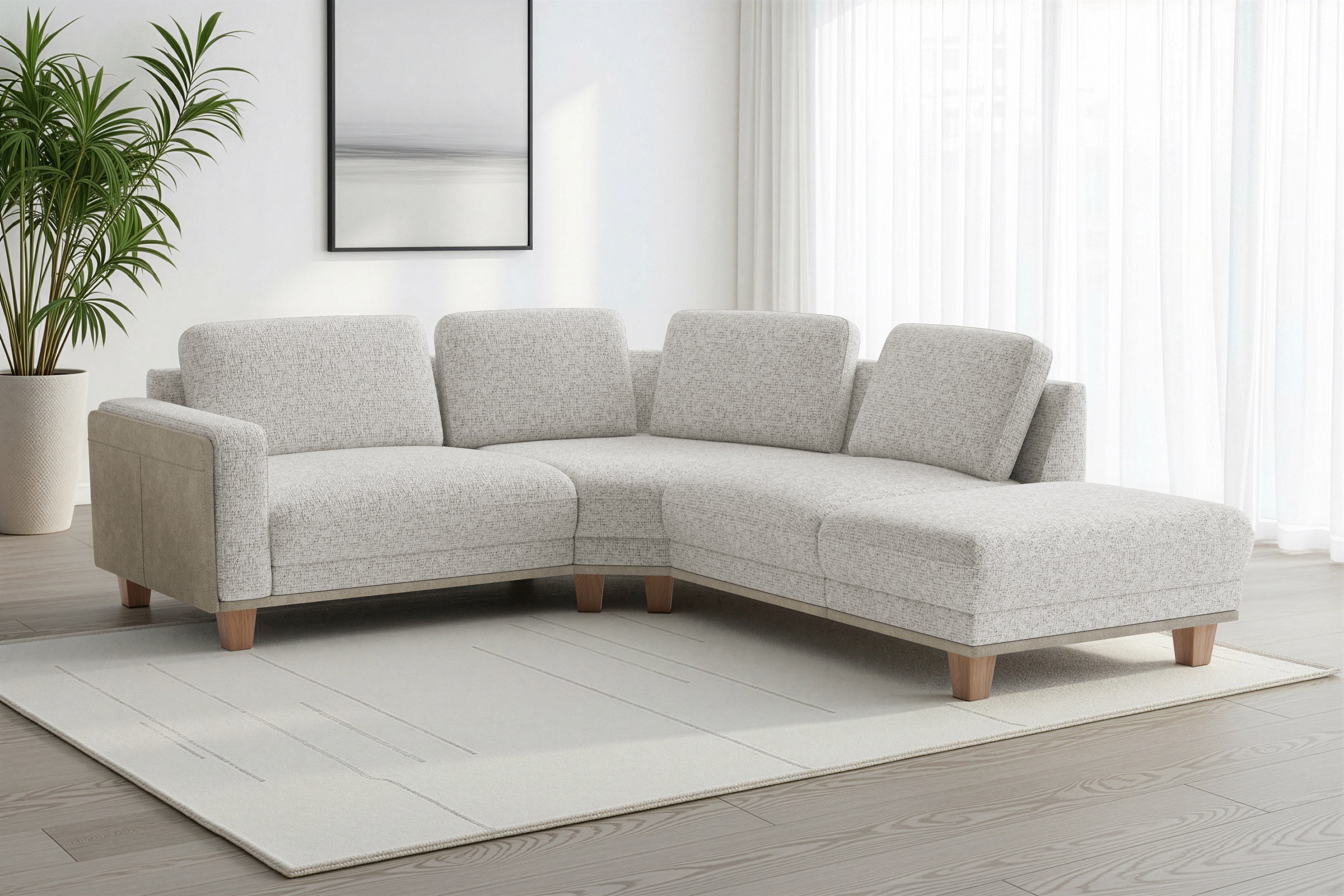 sit&more Ecksofa »Concept« Modernes Sofa in drei Fussfarben zur Auswahl