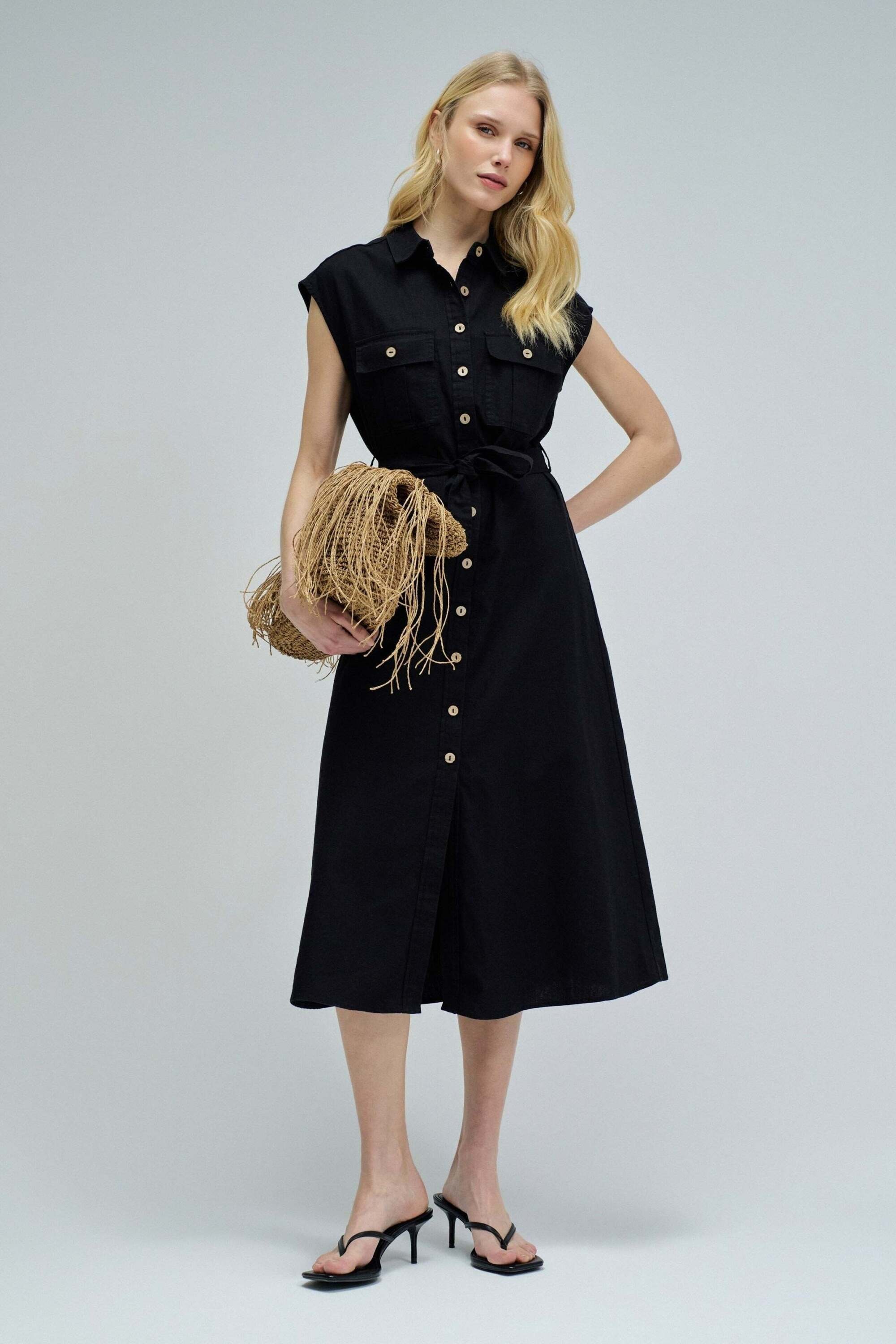 Salsa Midikleid »Salsa Jeans Midikleid Sleeveless Shirt Dress«