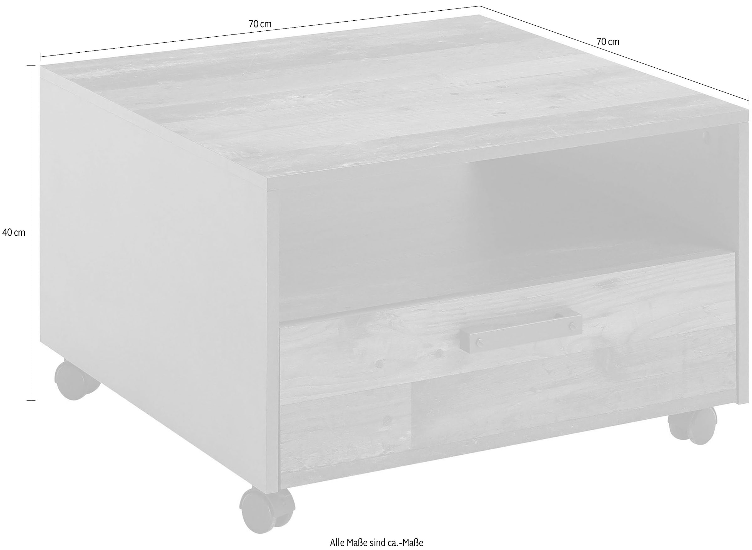 Stolkom Couchtisch »Jones 2«, rollbar mit Schubkasten