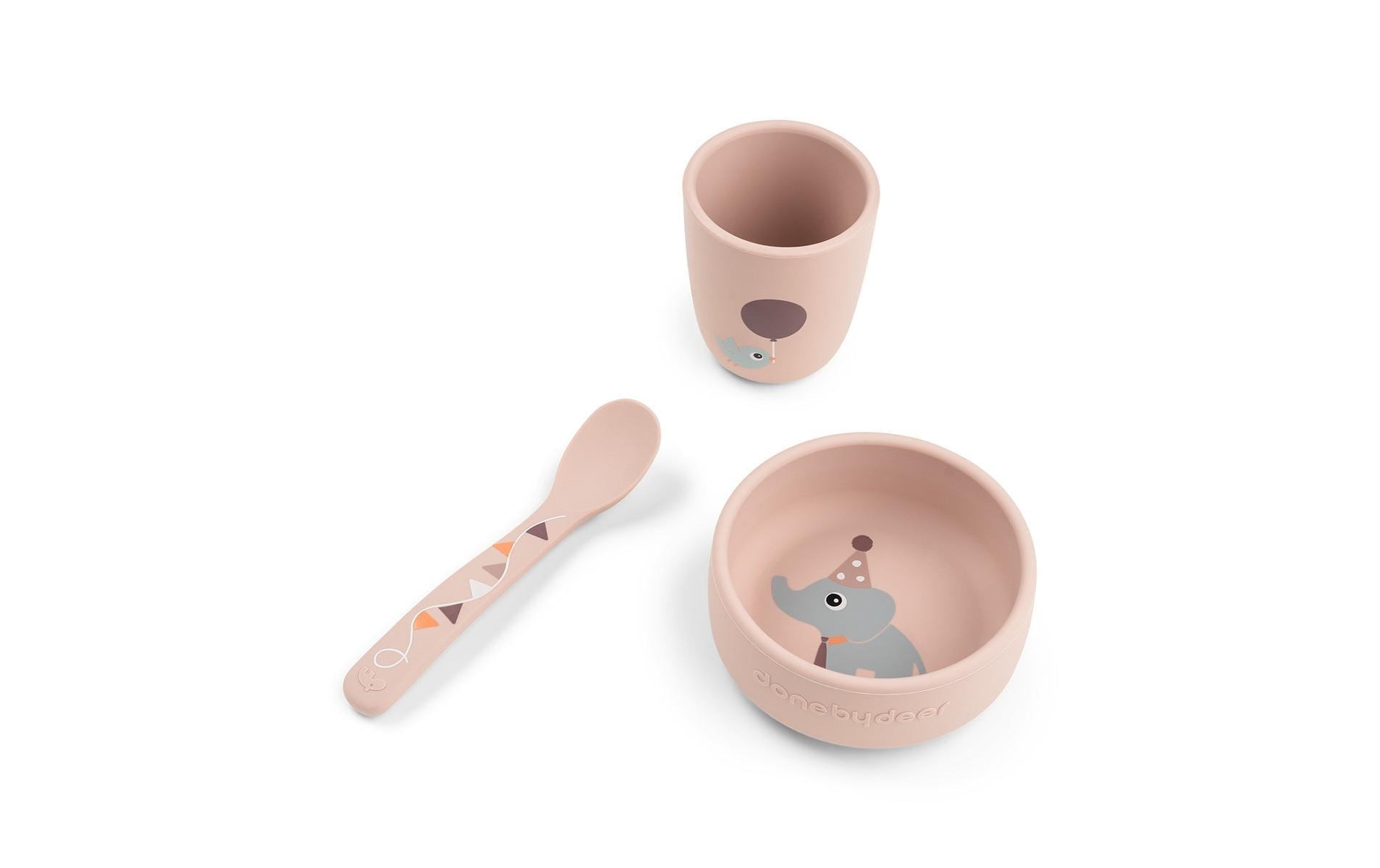 Image of DONE BY DEER Kindergeschirr-Set "done by deer Stick&Stay Esslernset Celebration"