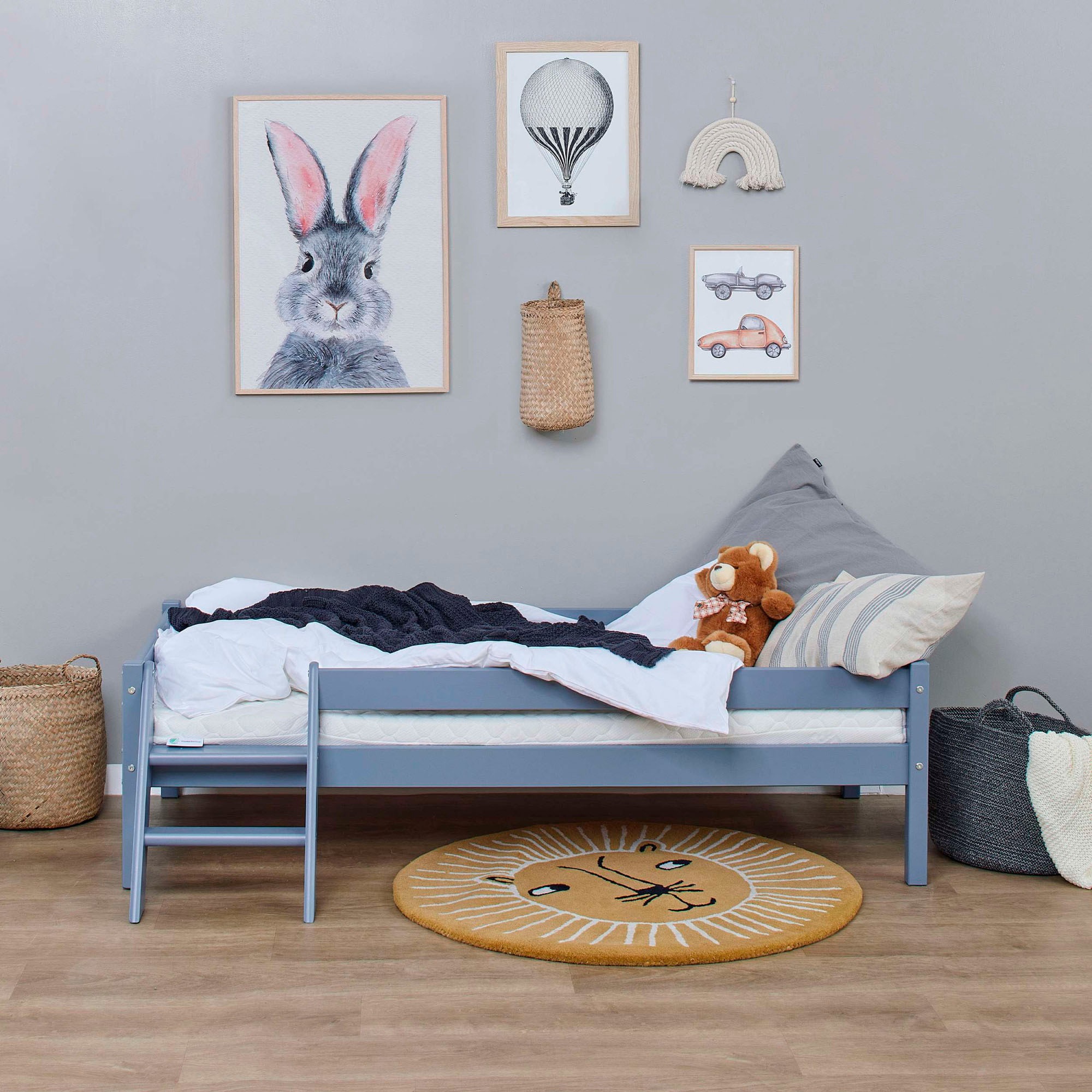 Home affaire Jugendbett »ECO One« Kinderbett mit Rausfallschutz und Leiter, 3 Farben/Matratze wählbar