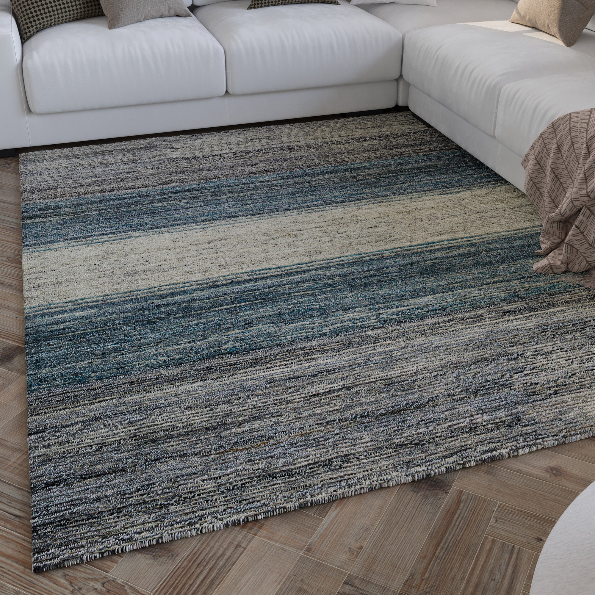 Image of Wecon home Teppich "Hamptons TWENTYFOUR" rechteckig 10 mm Höhe Läufer, Kurzflor, Wohnzimmer, Schlafzimmer, elegant, robust, Streifen